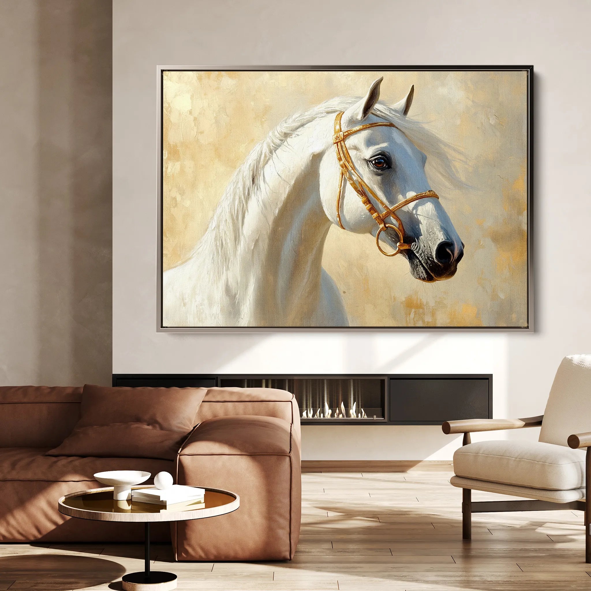 Horses 228 Canvas Art 18" x 24" / 45 x 60 cm / Black
