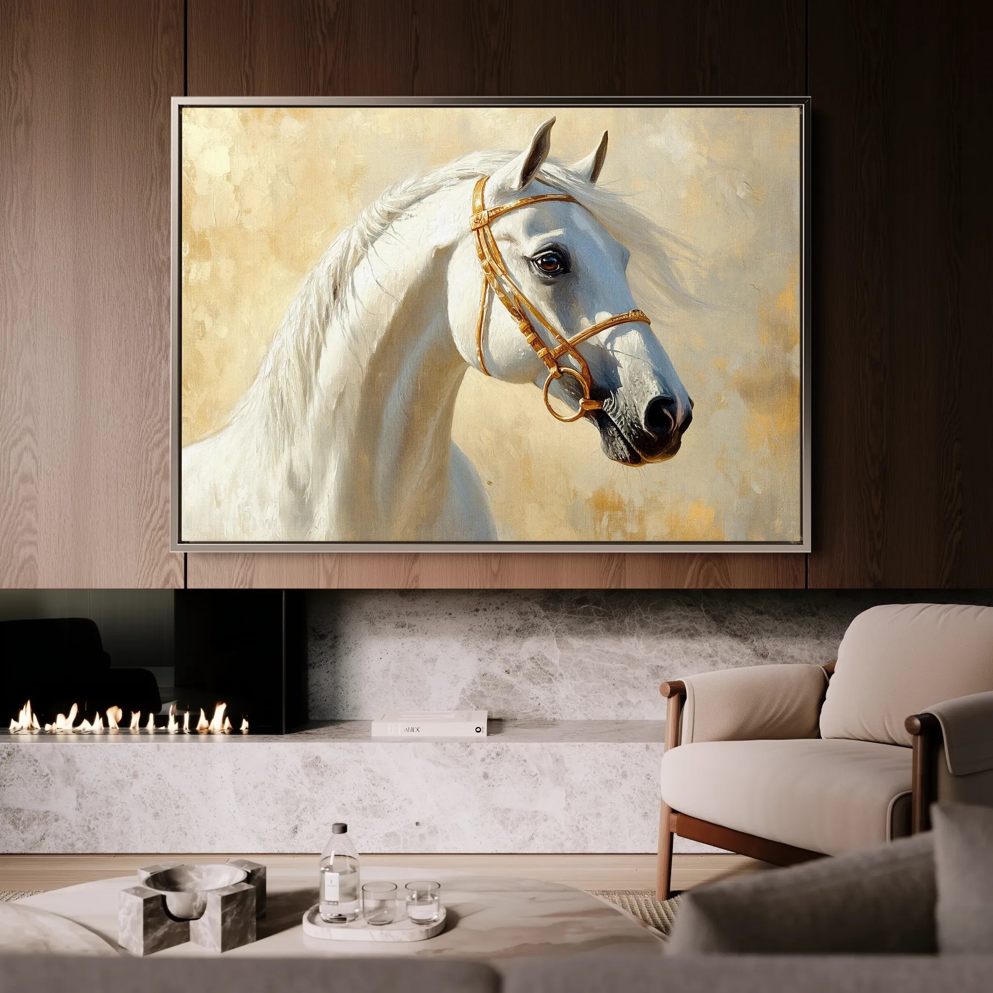 Horses 228 Canvas Art 18" x 24" / 45 x 60 cm / Black