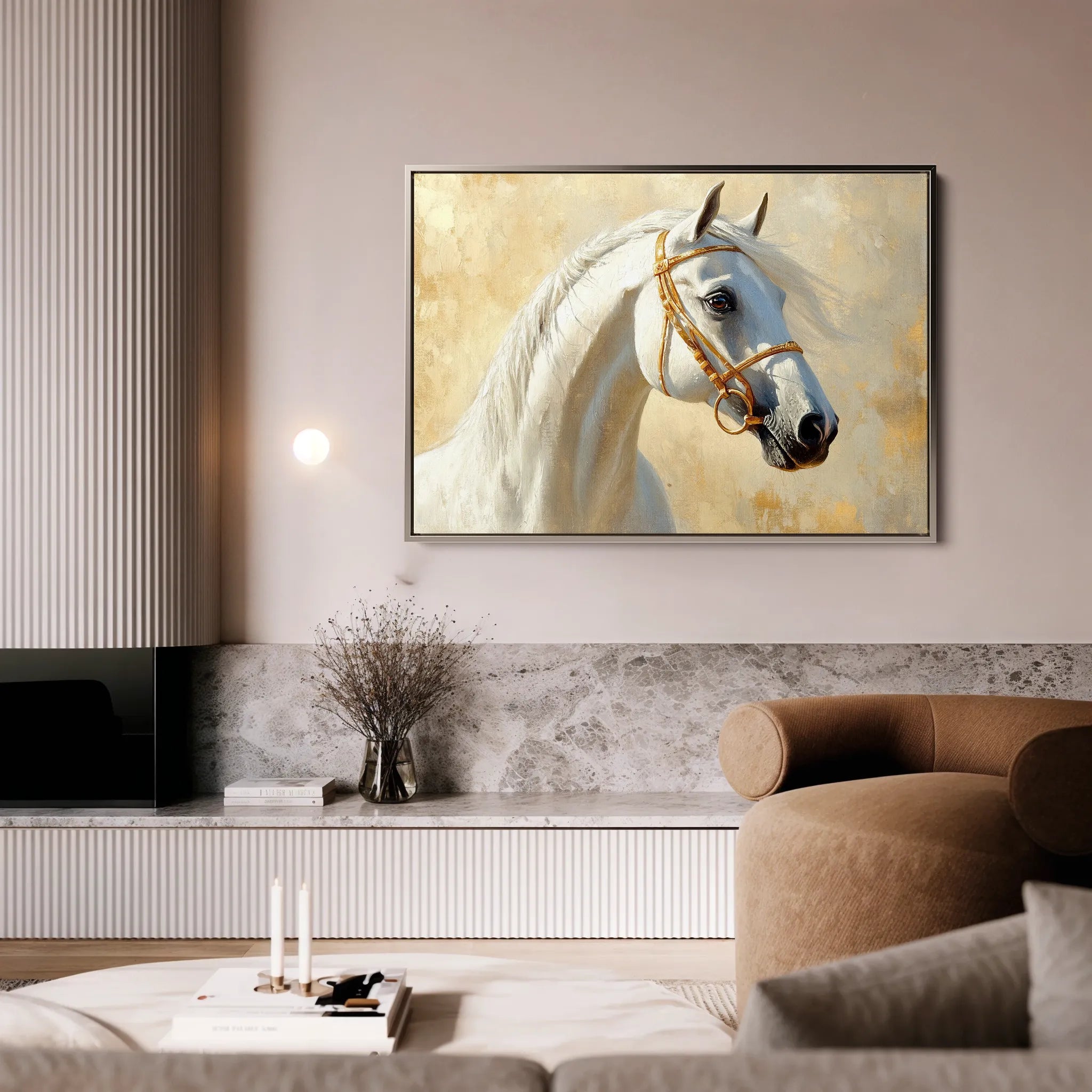Horses 228 Canvas Art 18" x 24" / 45 x 60 cm / Black