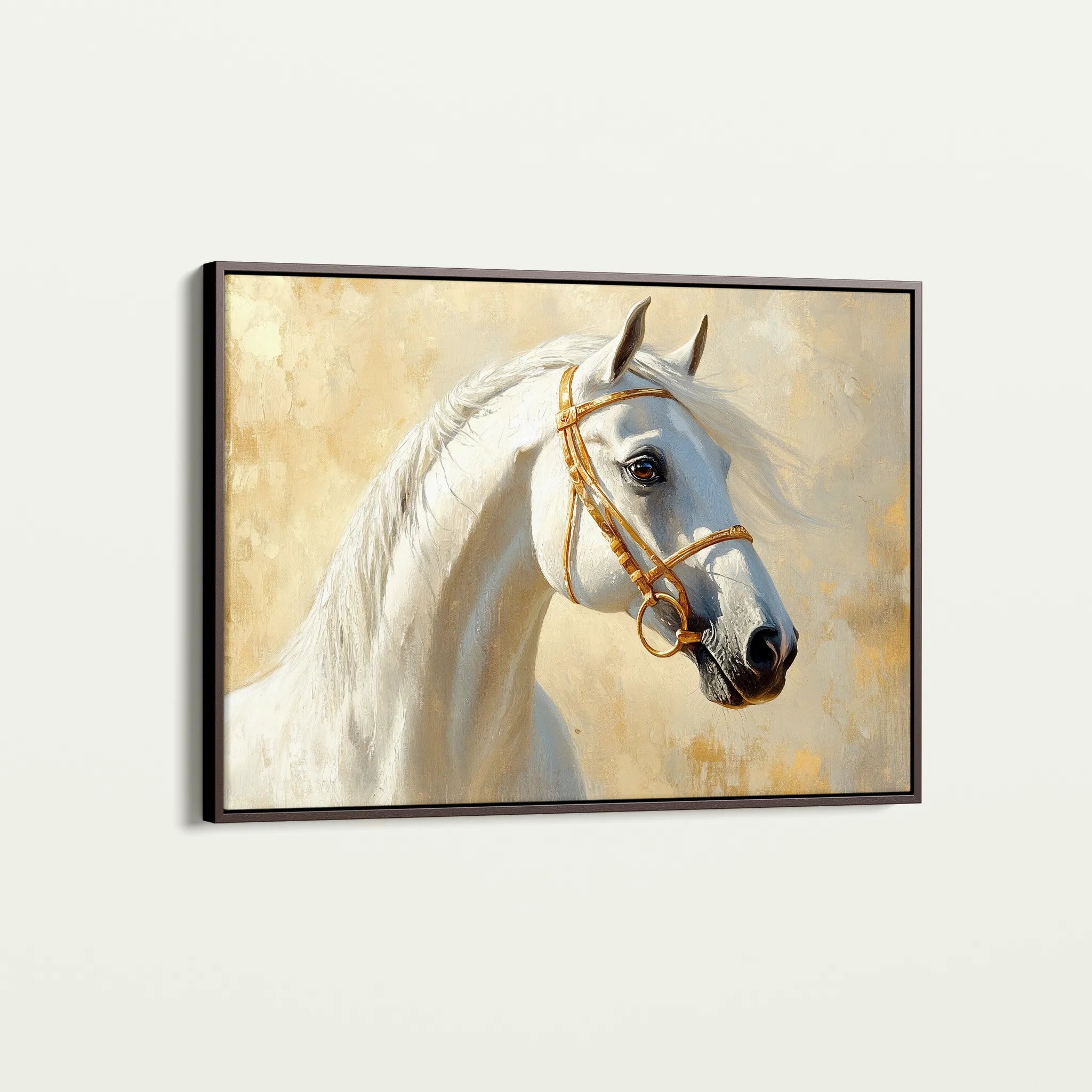 Horses 228 Canvas Art 18" x 24" / 45 x 60 cm / Black