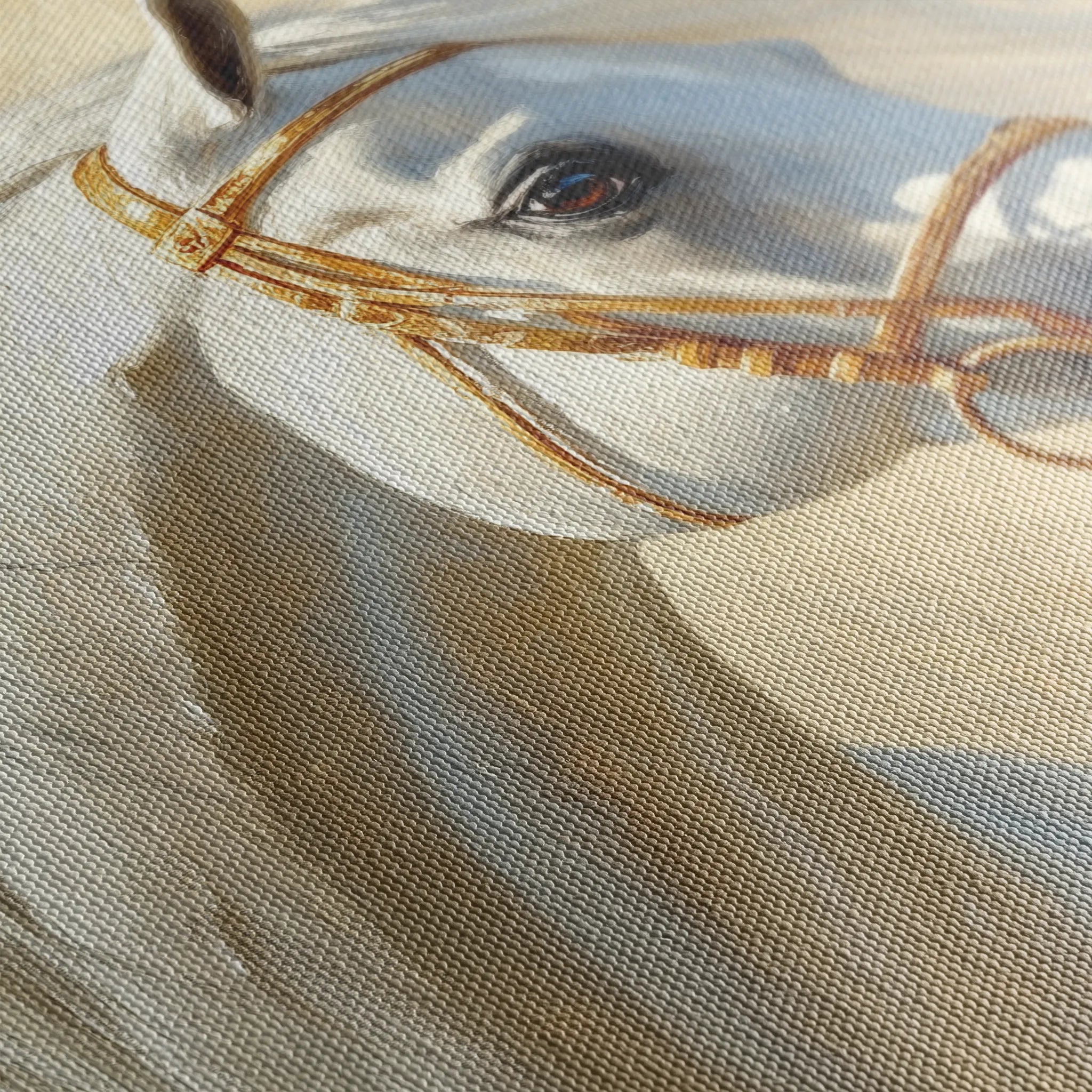 Horses 228 Canvas Art 18" x 24" / 45 x 60 cm / Black