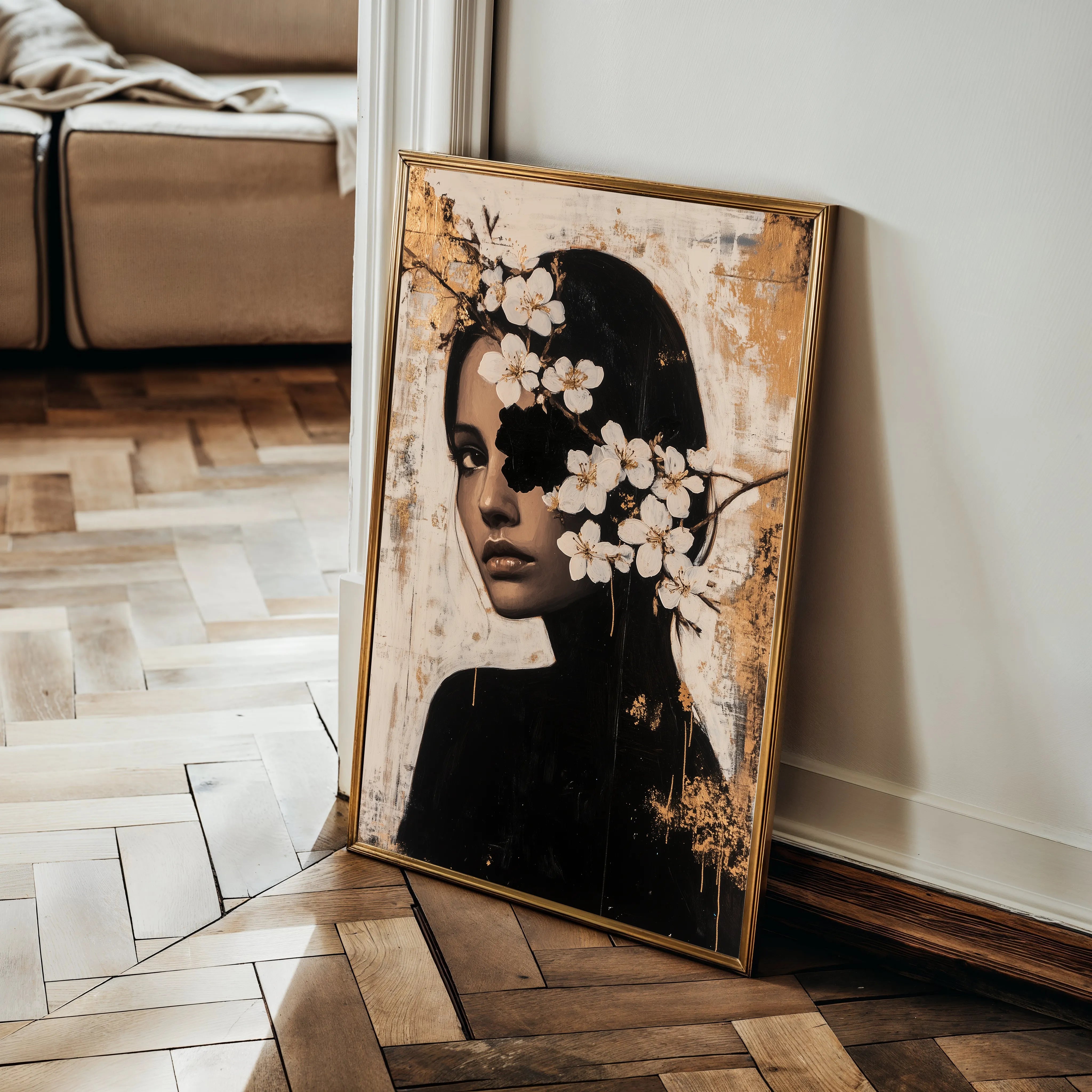Portrait 228 Canvas Art 18" x 24" / 45 x 60 cm / Black