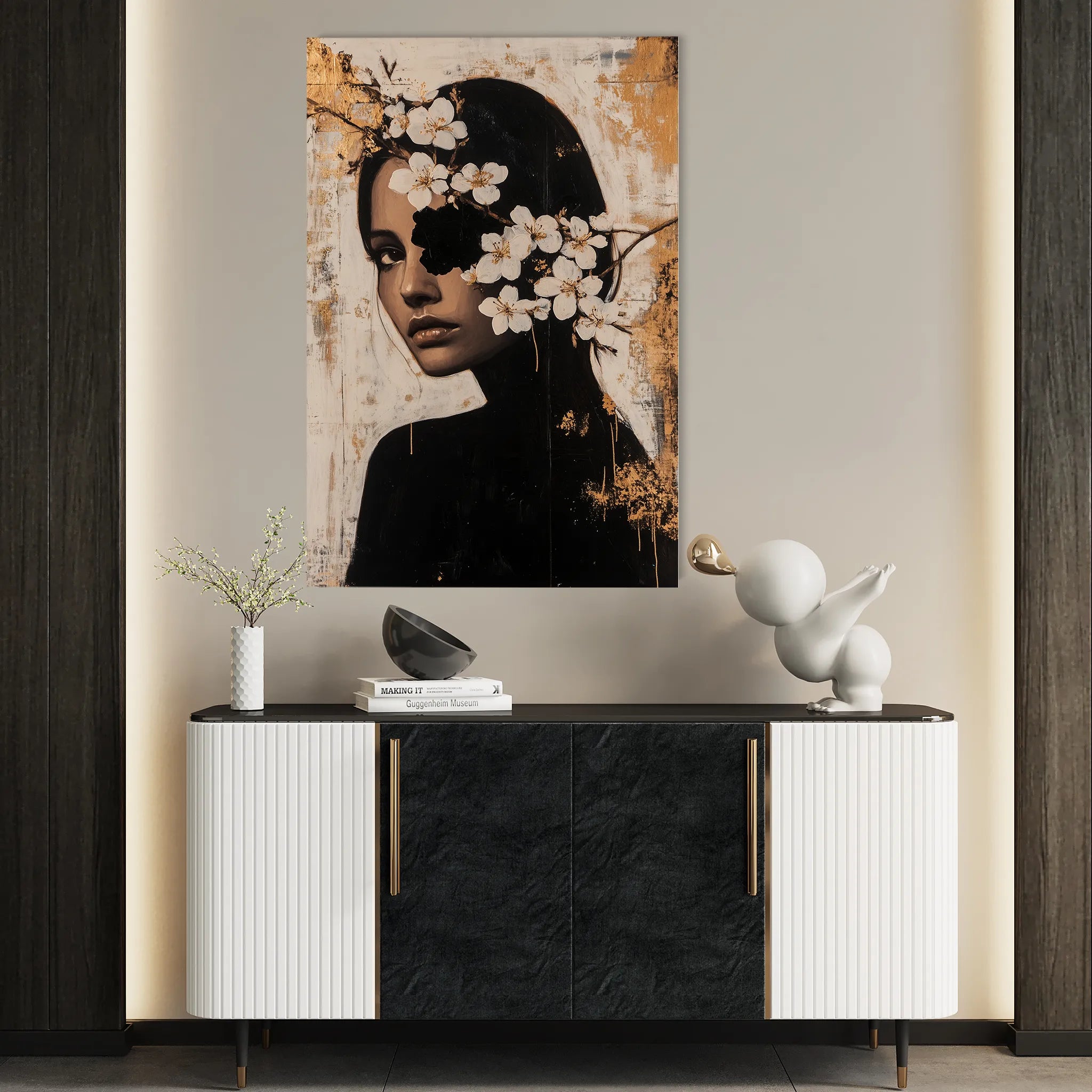 Portrait 228 Canvas Art 18" x 24" / 45 x 60 cm / Black