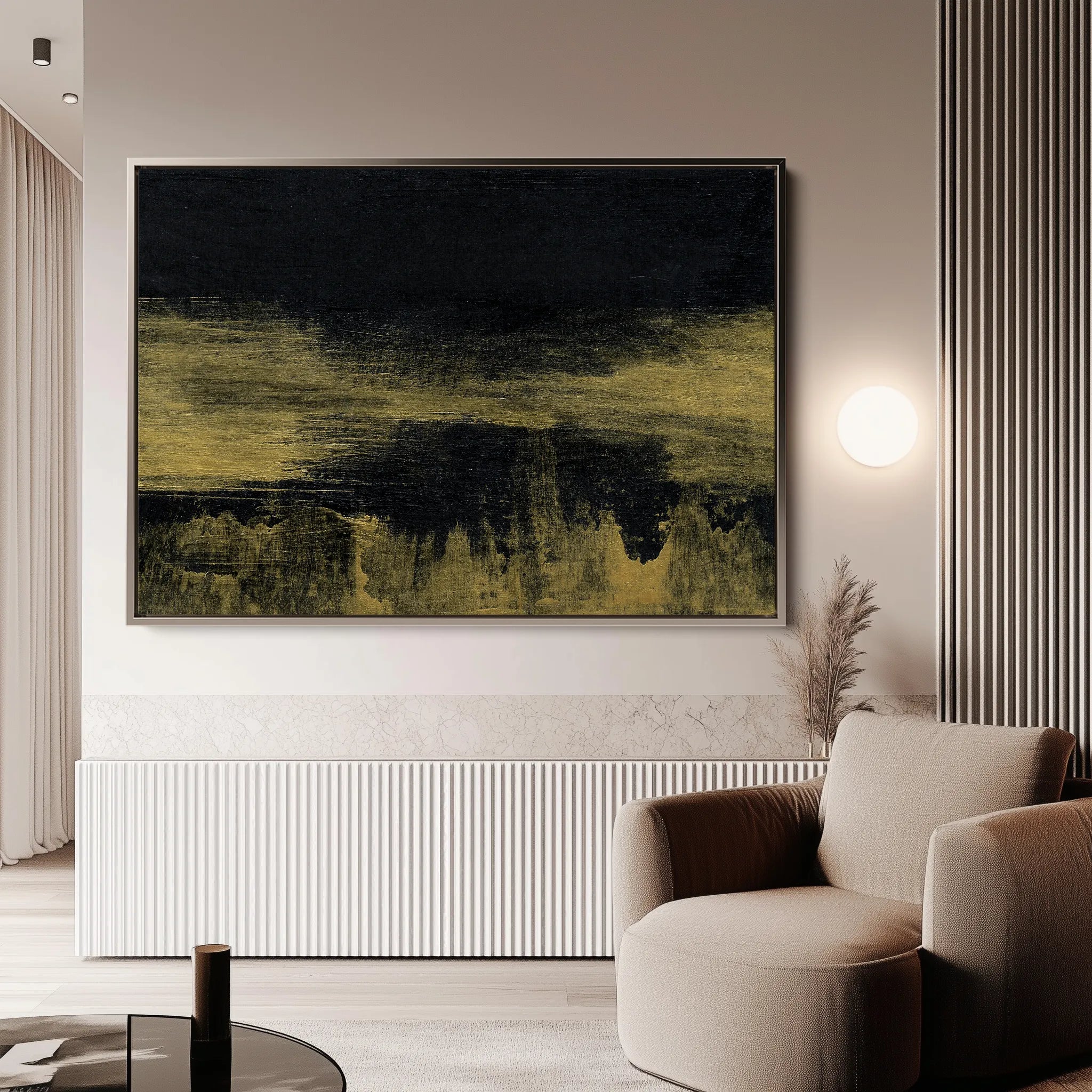 Abstract 229 Canvas Art 18" x 24" / 45 x 60 cm / Black