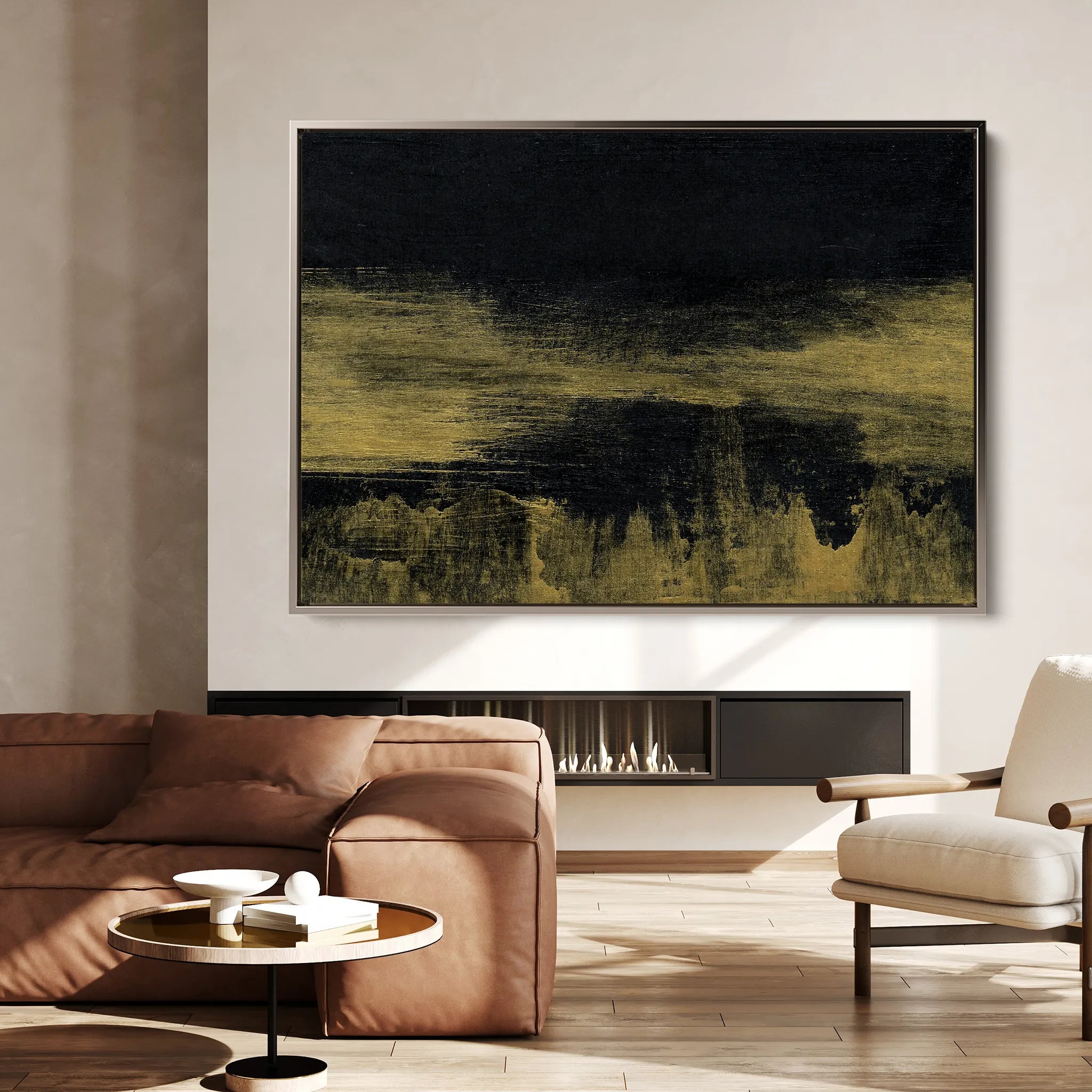 Abstract 229 Canvas Art 18" x 24" / 45 x 60 cm / Black