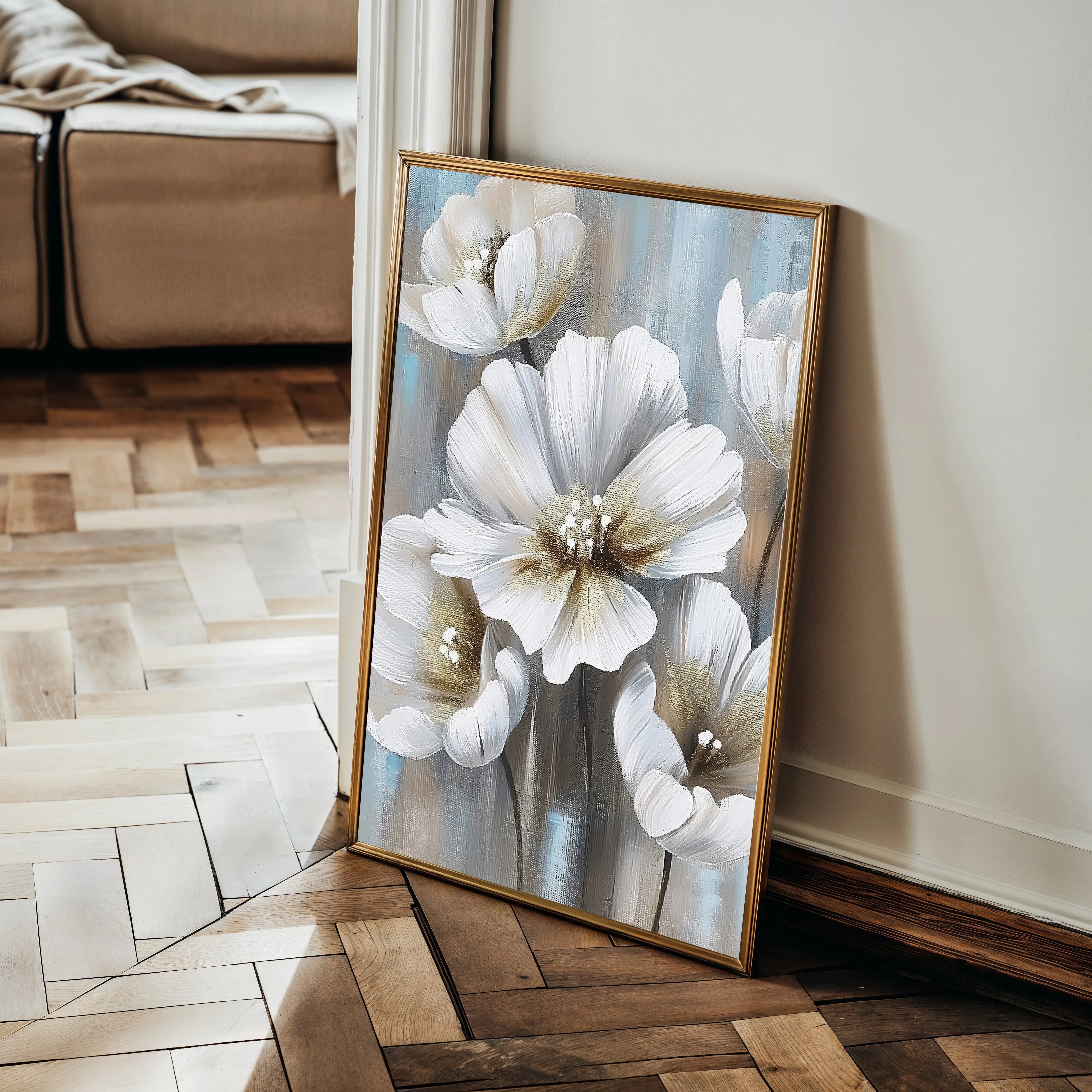 Floral 229 Canvas Art 18" x 24" / 45 x 60 cm / Black
