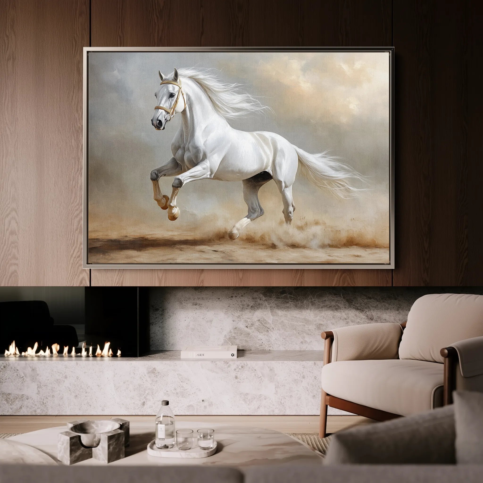 Horses 229 Canvas Art 18" x 24" / 45 x 60 cm / Black