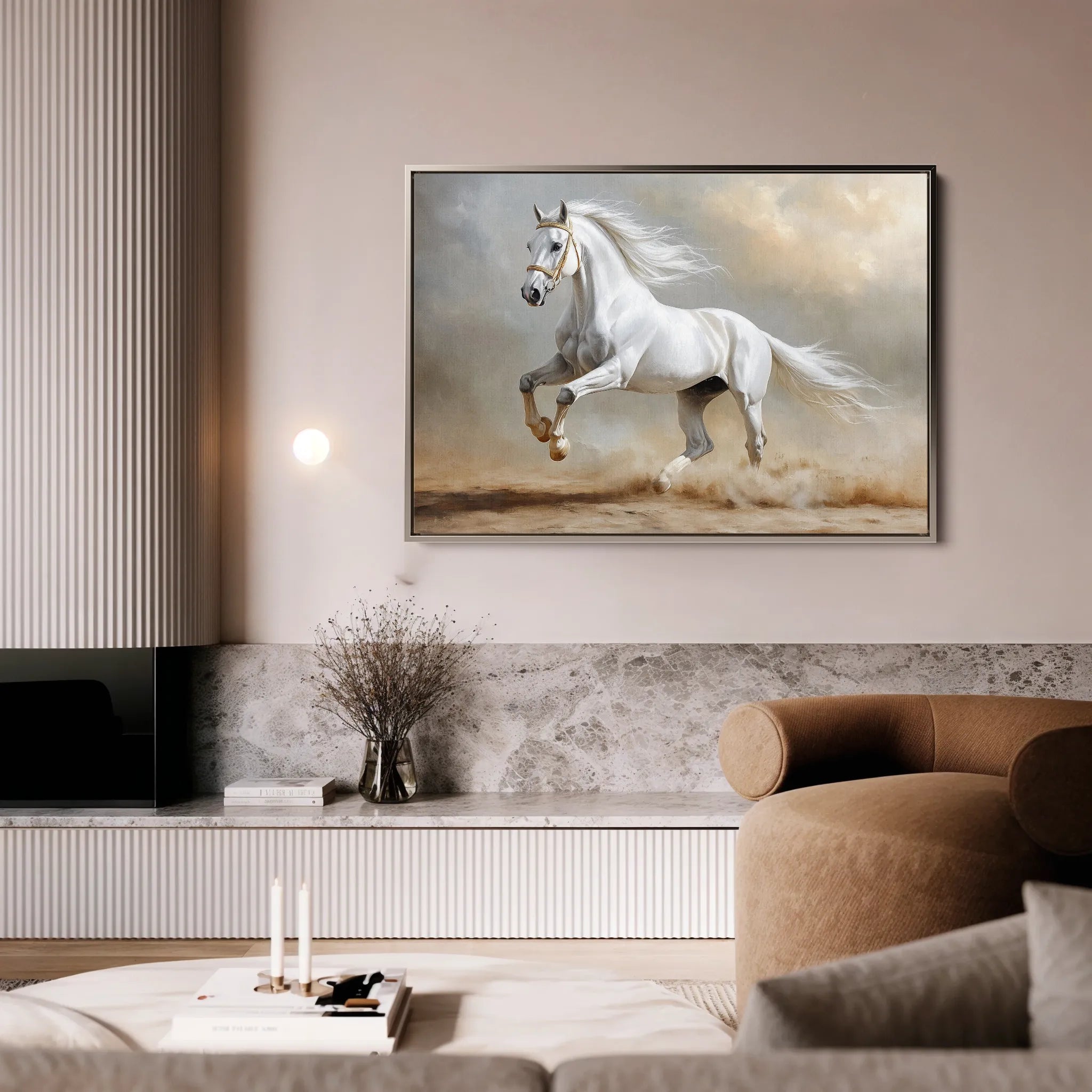 Horses 229 Canvas Art 18" x 24" / 45 x 60 cm / Black