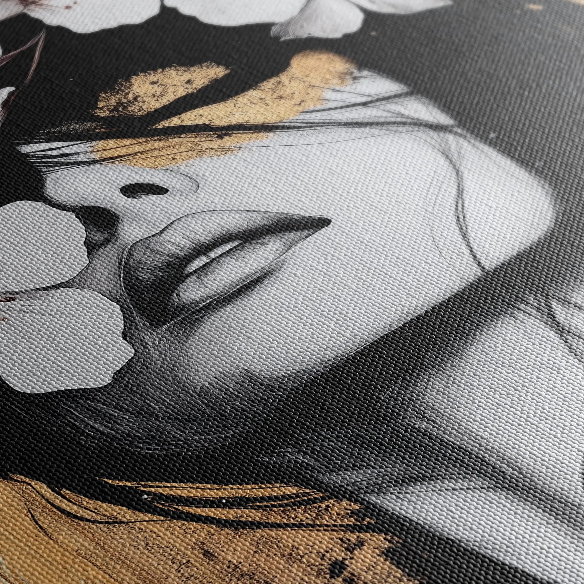Portrait 229 Canvas Art 18" x 24" / 45 x 60 cm / Black