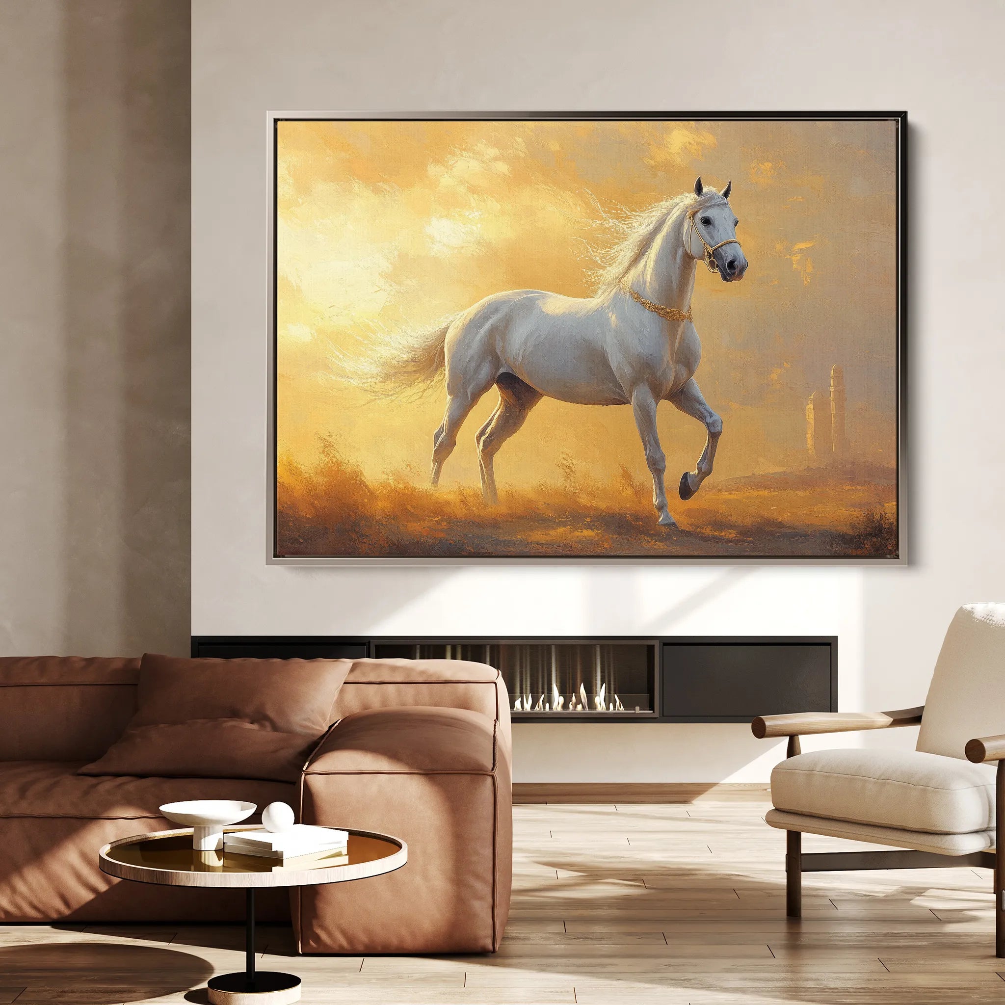 Horses 230 Canvas Art 18" x 24" / 45 x 60 cm / Black