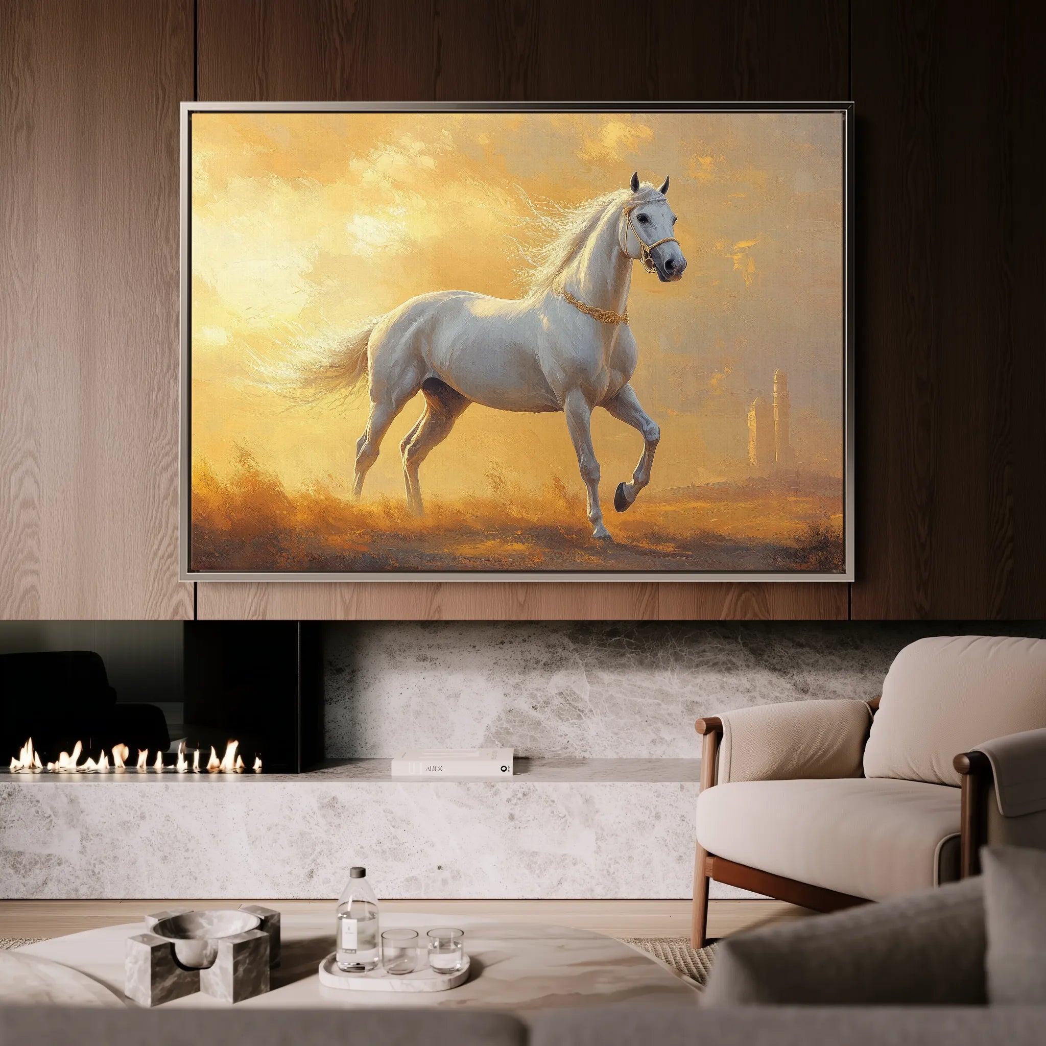 Horses 230 Canvas Art 18" x 24" / 45 x 60 cm / Black