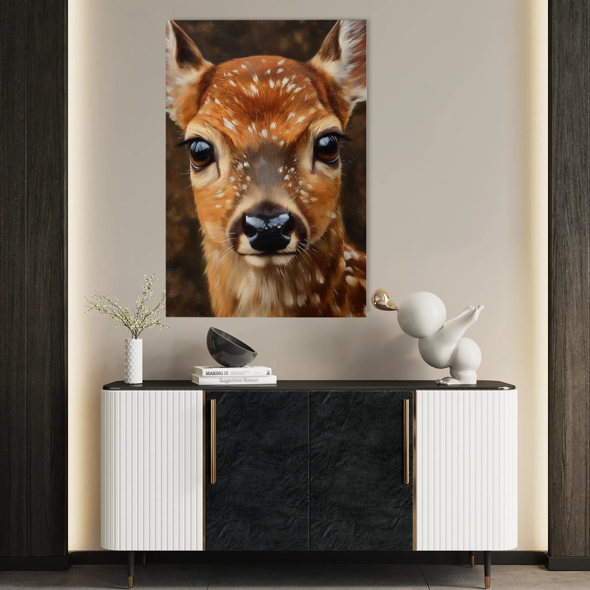 Animals 231 Canvas Art 18" x 24" / 45 x 60 cm / Black
