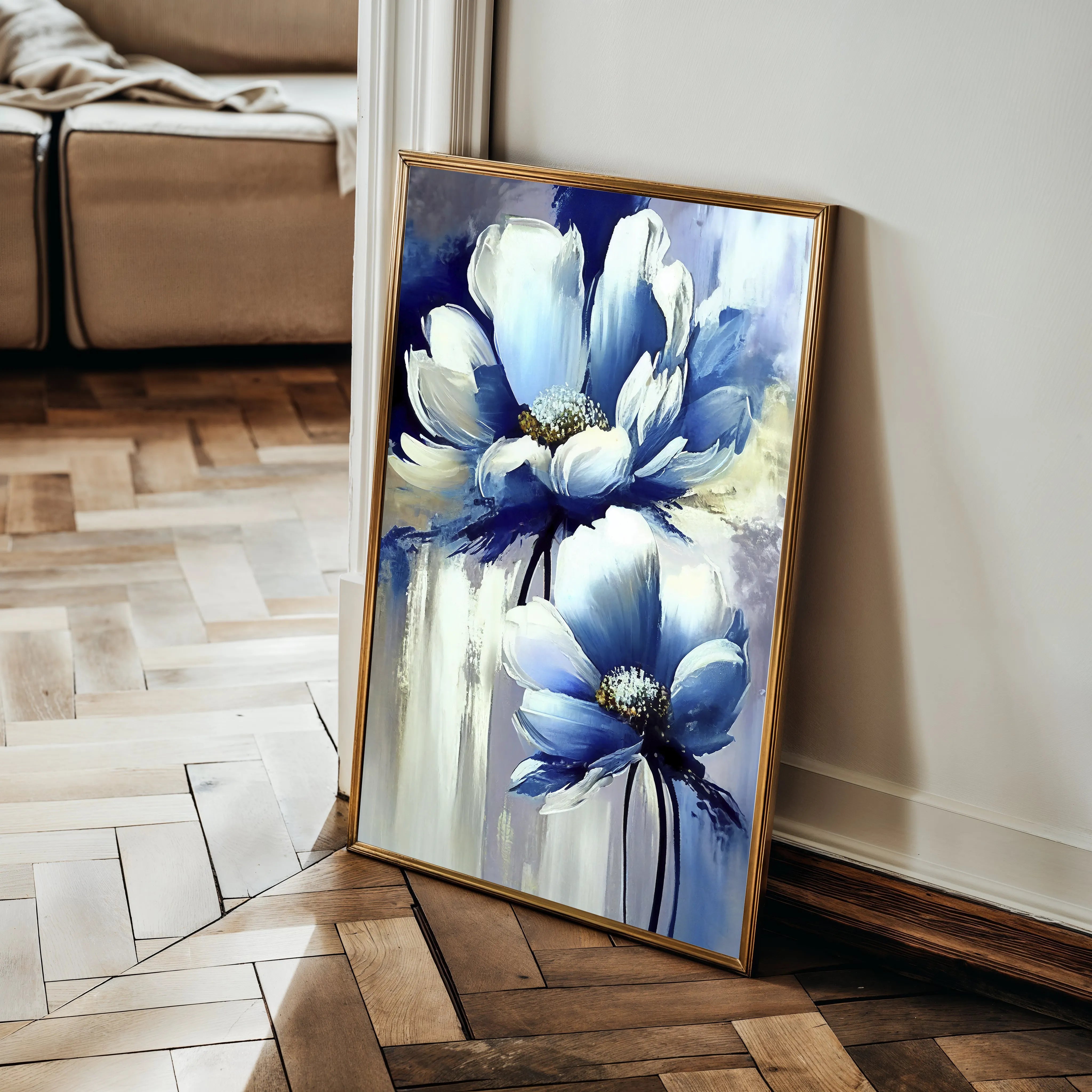 Floral 231 Canvas Art 18" x 24" / 45 x 60 cm / Black