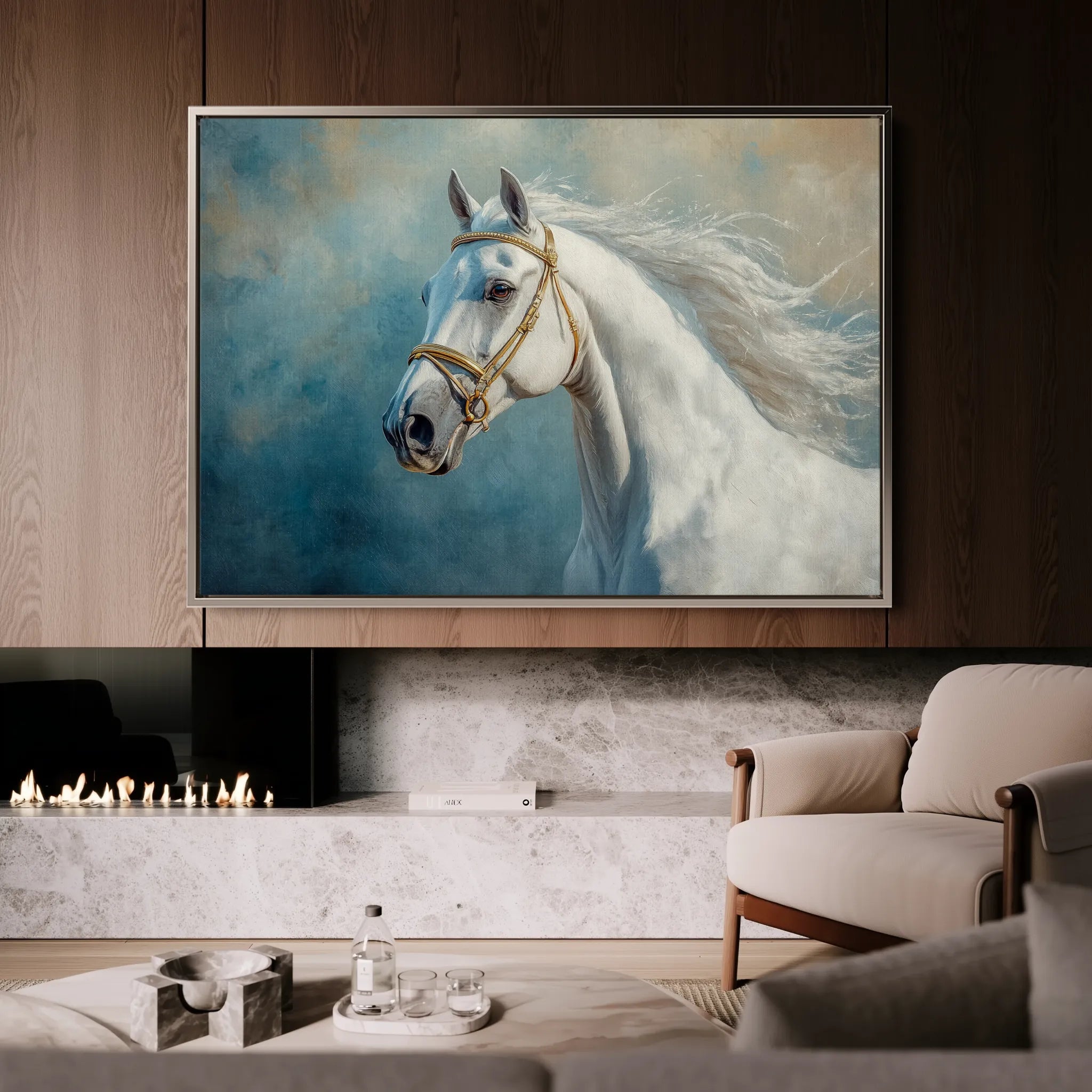 Horses 231 Canvas Art 18" x 24" / 45 x 60 cm / Black