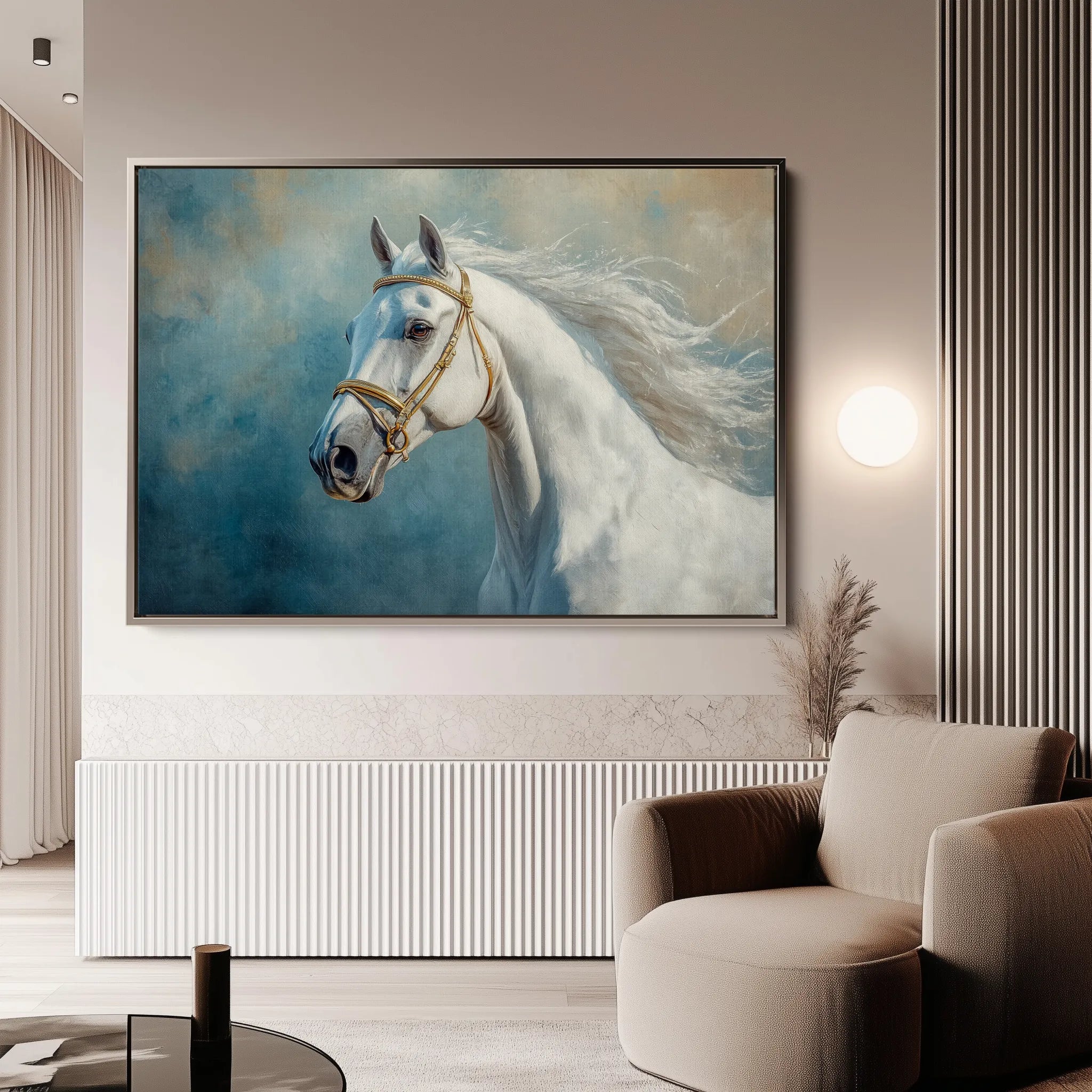 Horses 231 Canvas Art 18" x 24" / 45 x 60 cm / Black