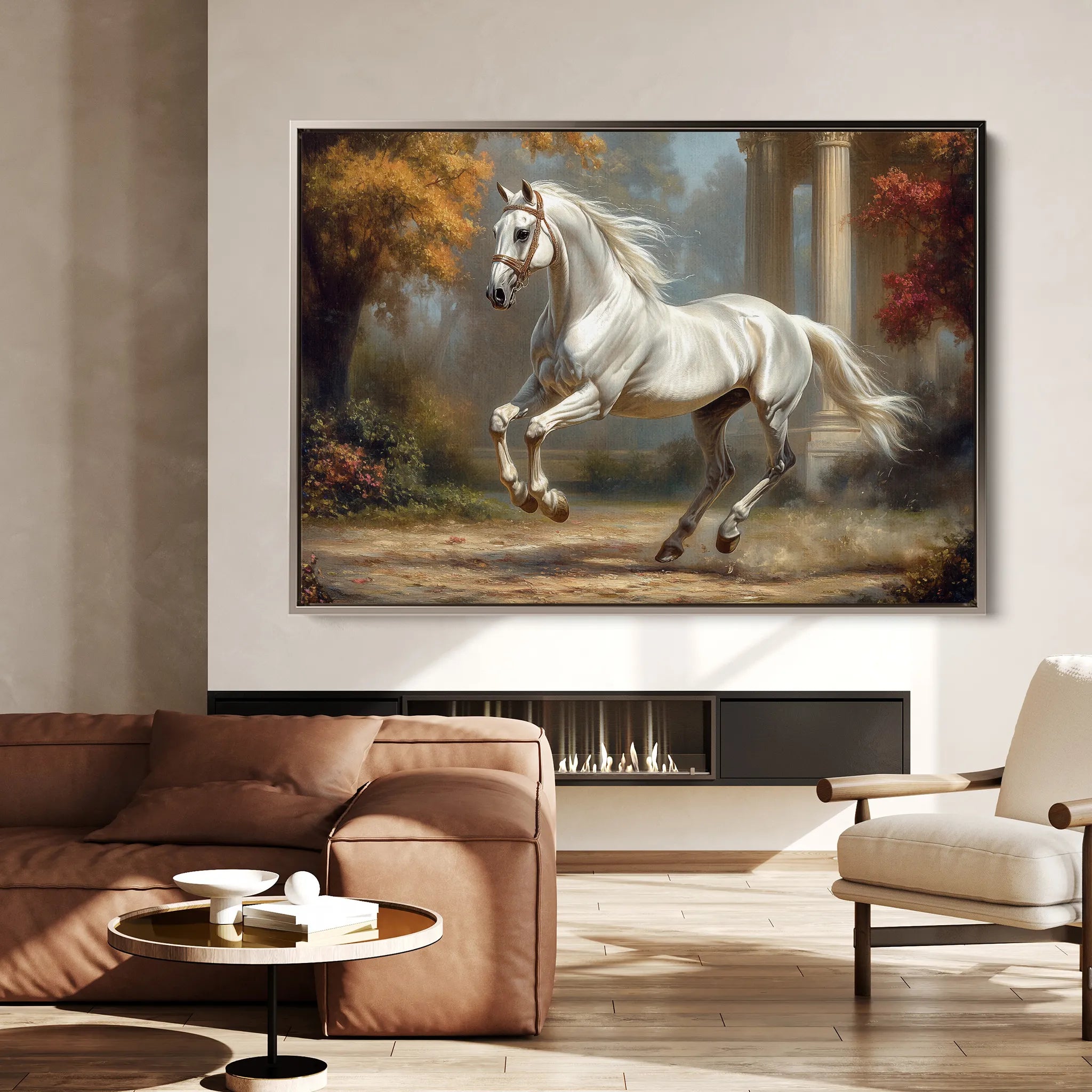 Horses 232 Canvas Art 18" x 24" / 45 x 60 cm / Black