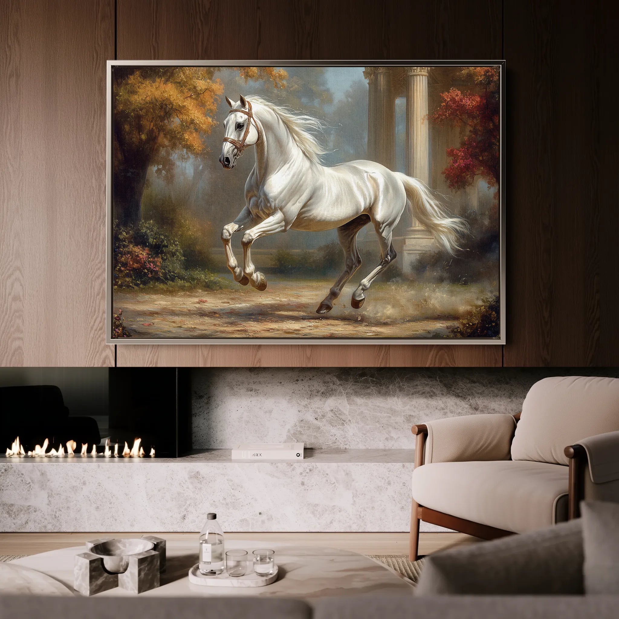 Horses 232 Canvas Art 18" x 24" / 45 x 60 cm / Black