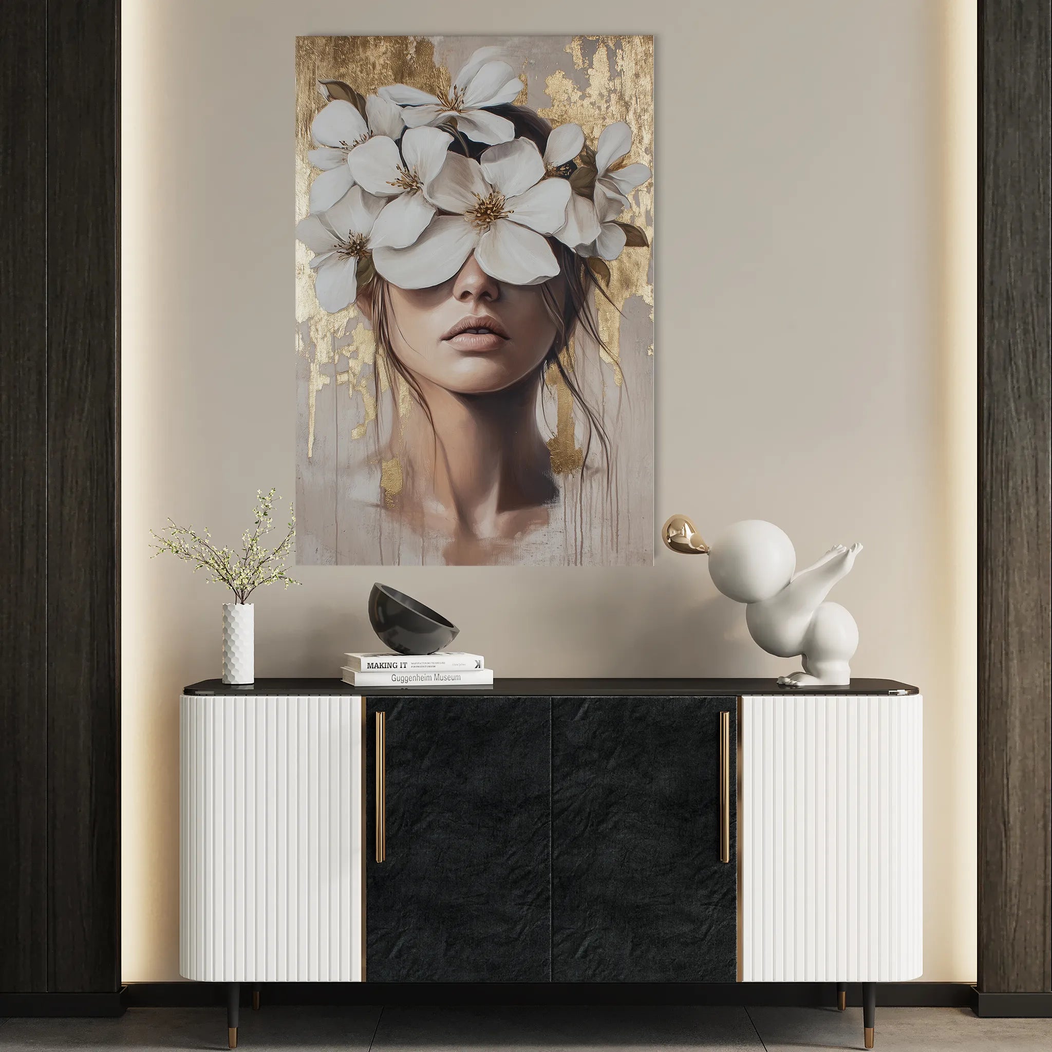 Portrait 232 Canvas Art 18" x 24" / 45 x 60 cm / Black