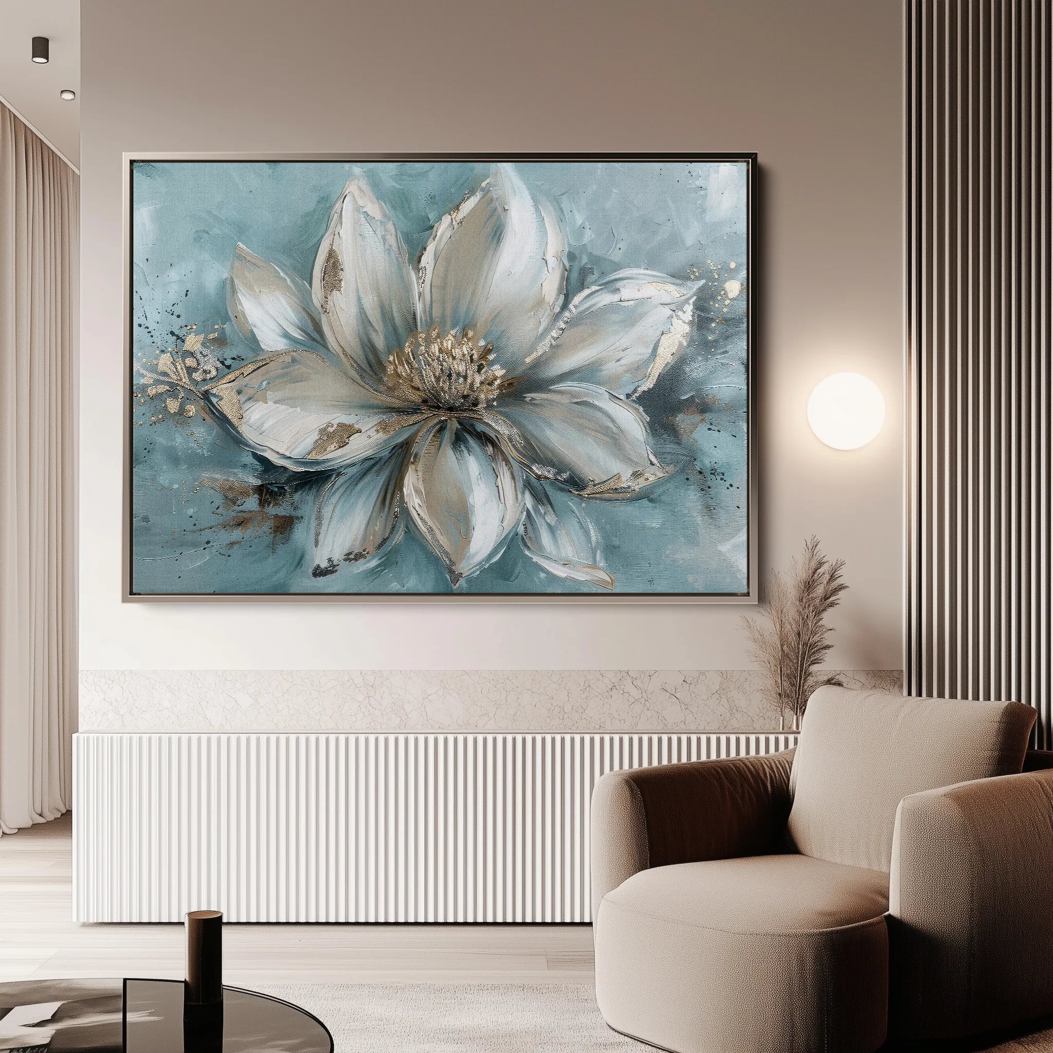 Floral 233 Canvas Art 18" x 24" / 45 x 60 cm / Black