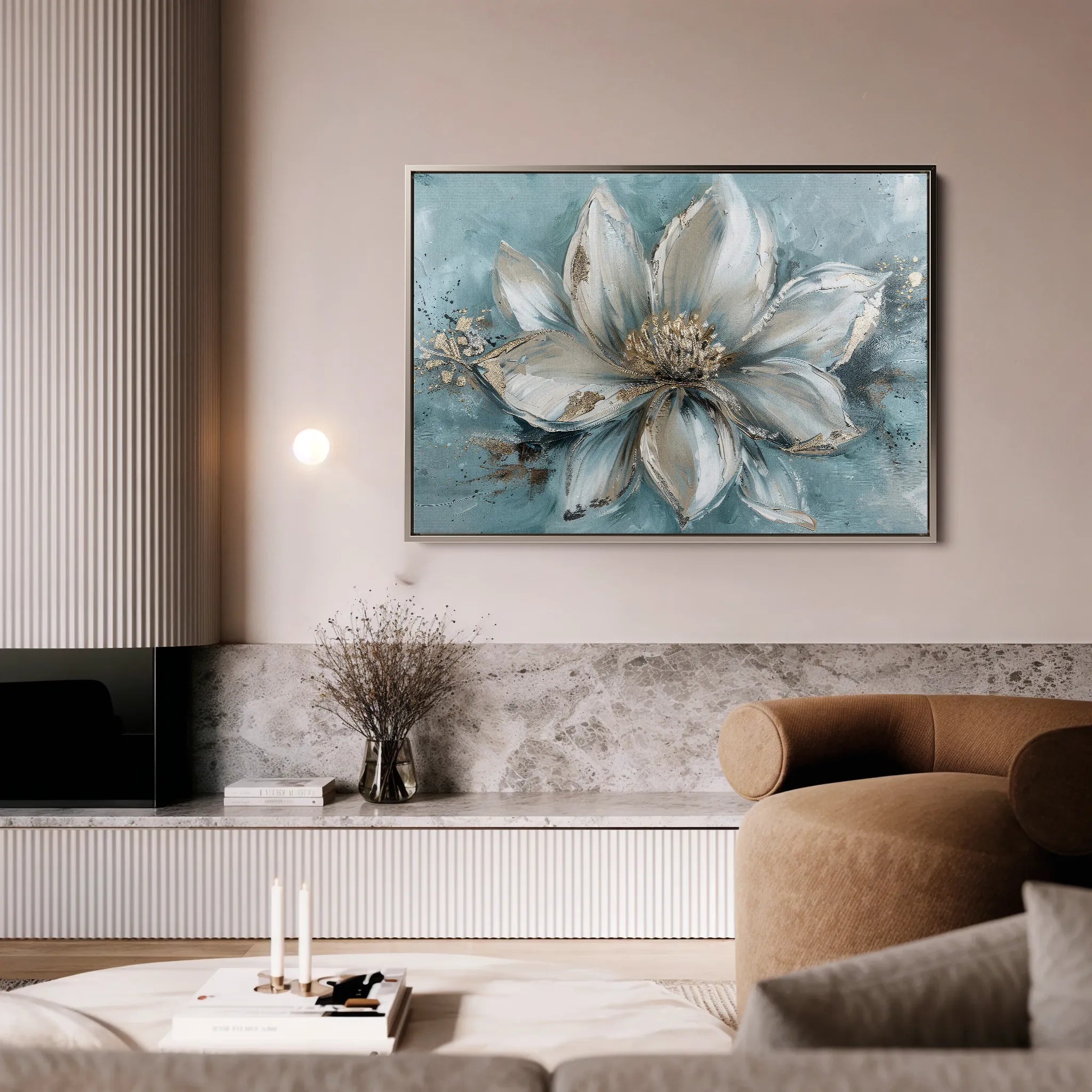 Floral 233 Canvas Art 18" x 24" / 45 x 60 cm / Black