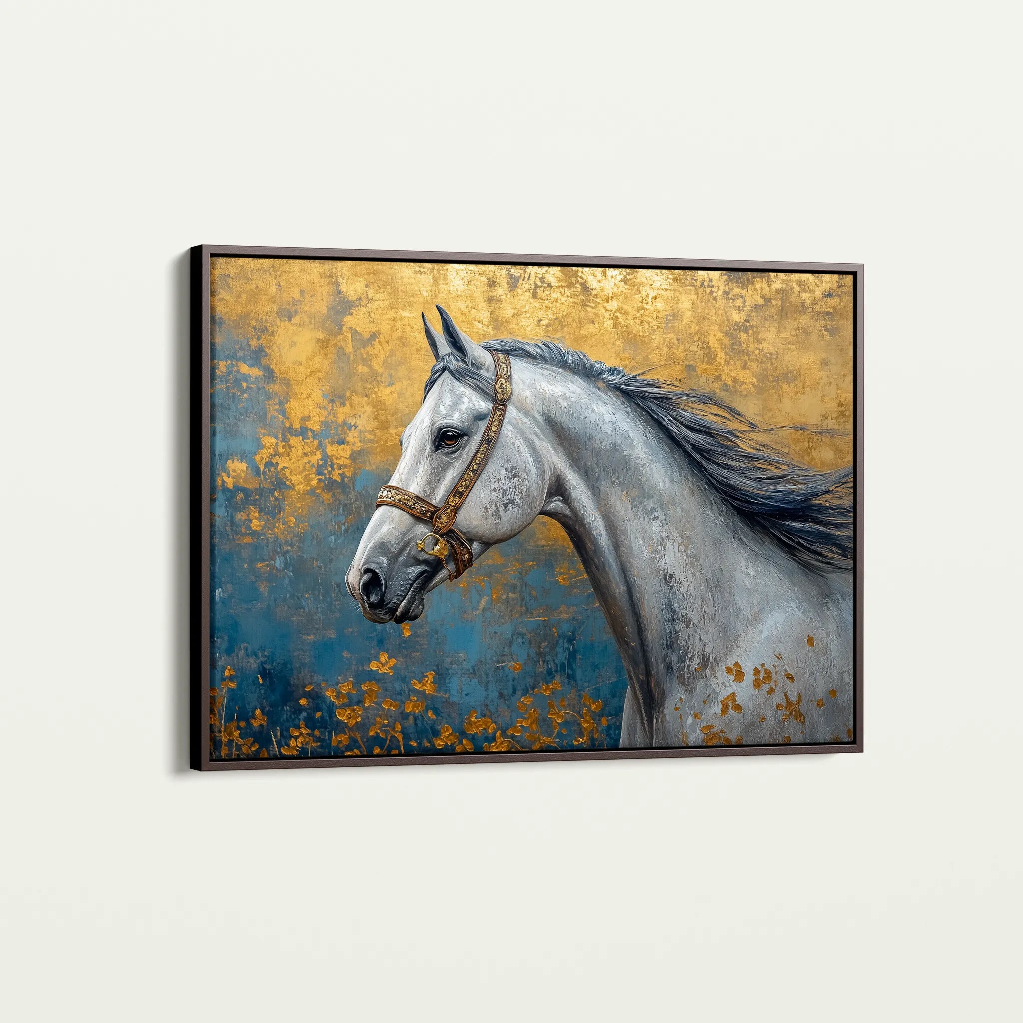 Horses 233 Canvas Art 18" x 24" / 45 x 60 cm / Black