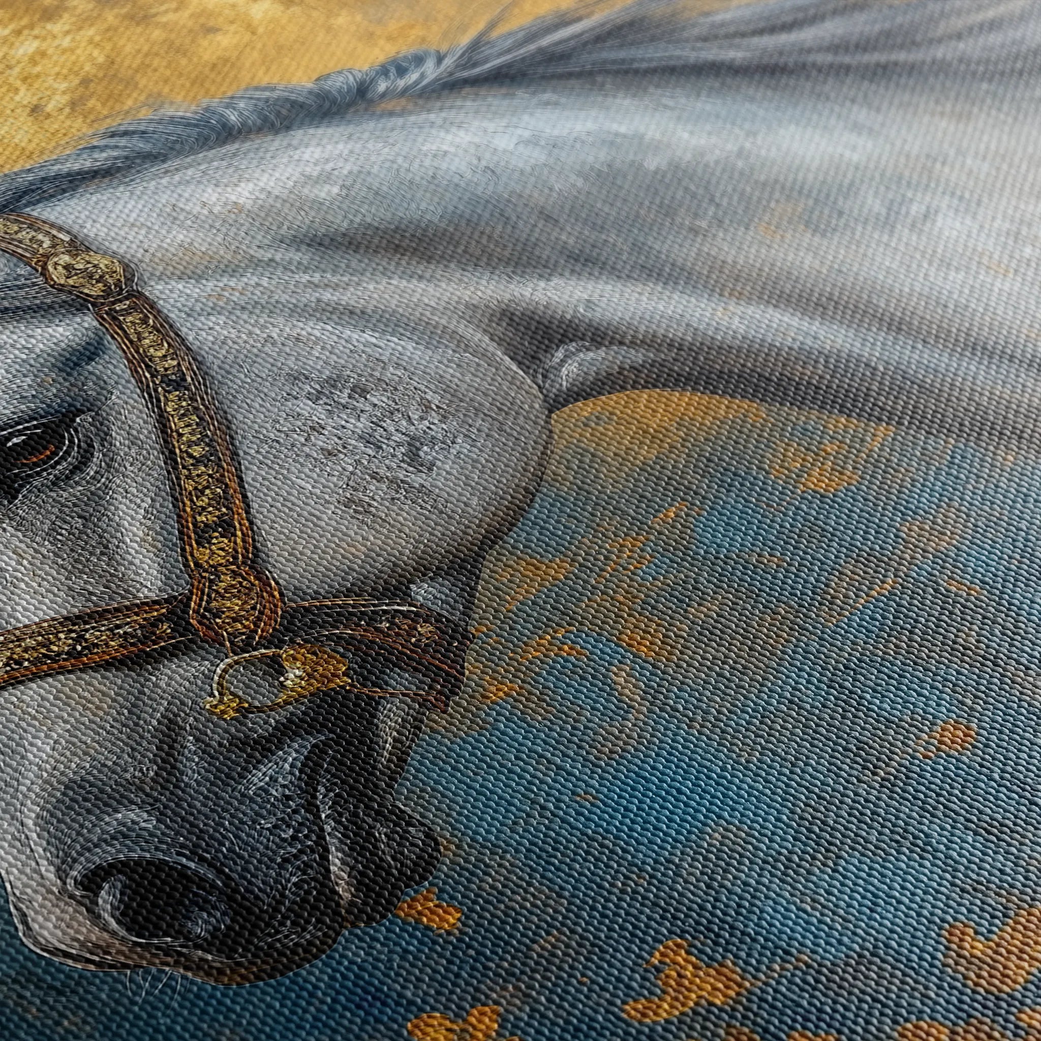 Horses 233 Canvas Art 18" x 24" / 45 x 60 cm / Black
