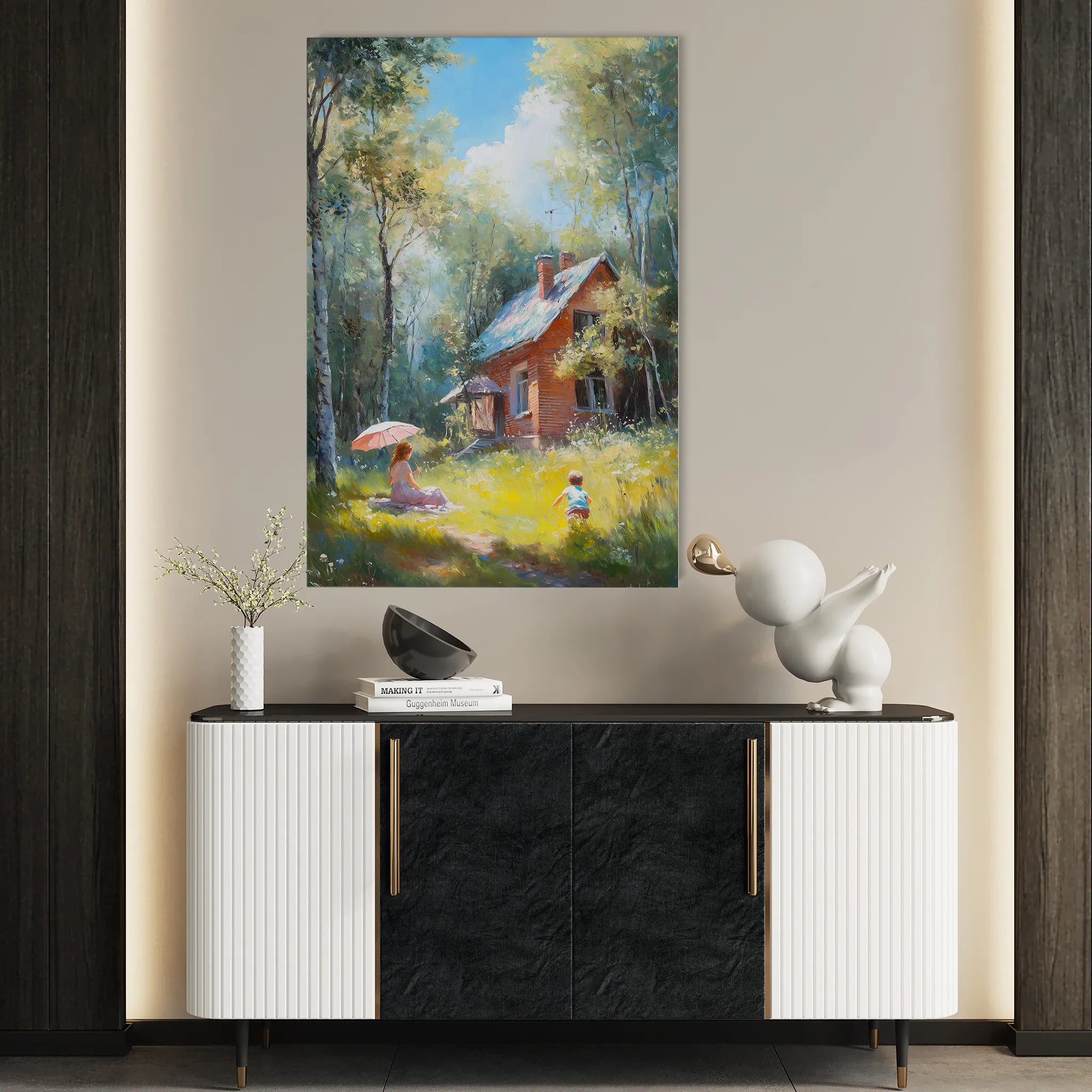 Landscape 233 Canvas Art 18" x 24" / 45 x 60 cm / Black