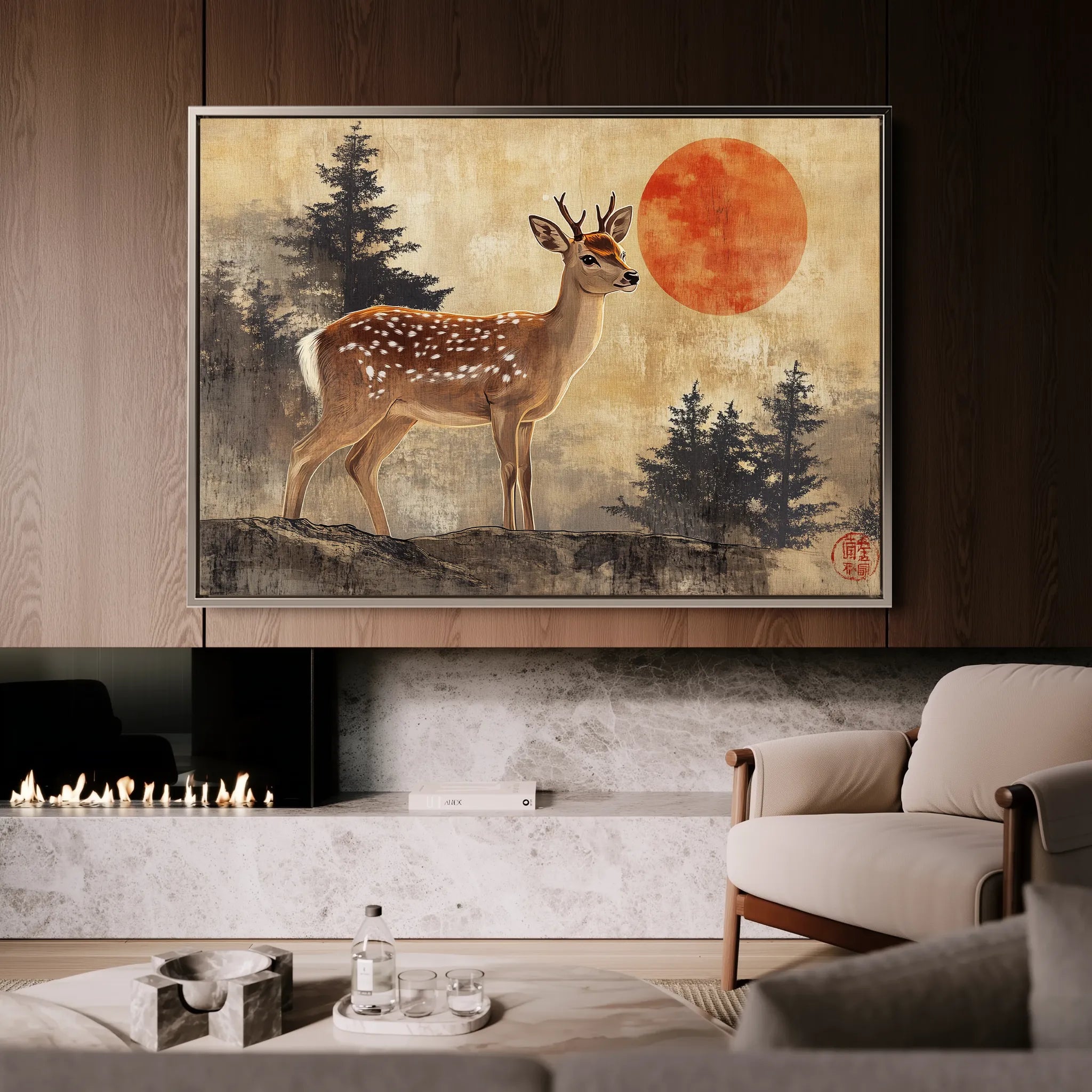 Animals 234 Canvas Art 18" x 24" / 45 x 60 cm / Black