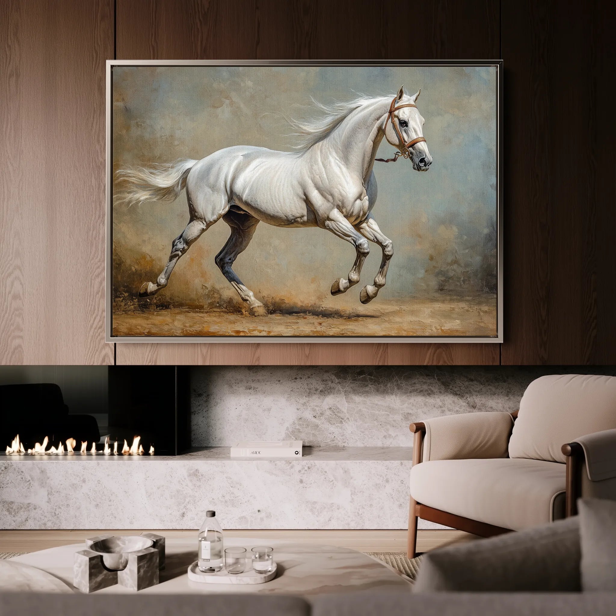 Horses 234 Canvas Art 18" x 24" / 45 x 60 cm / Black