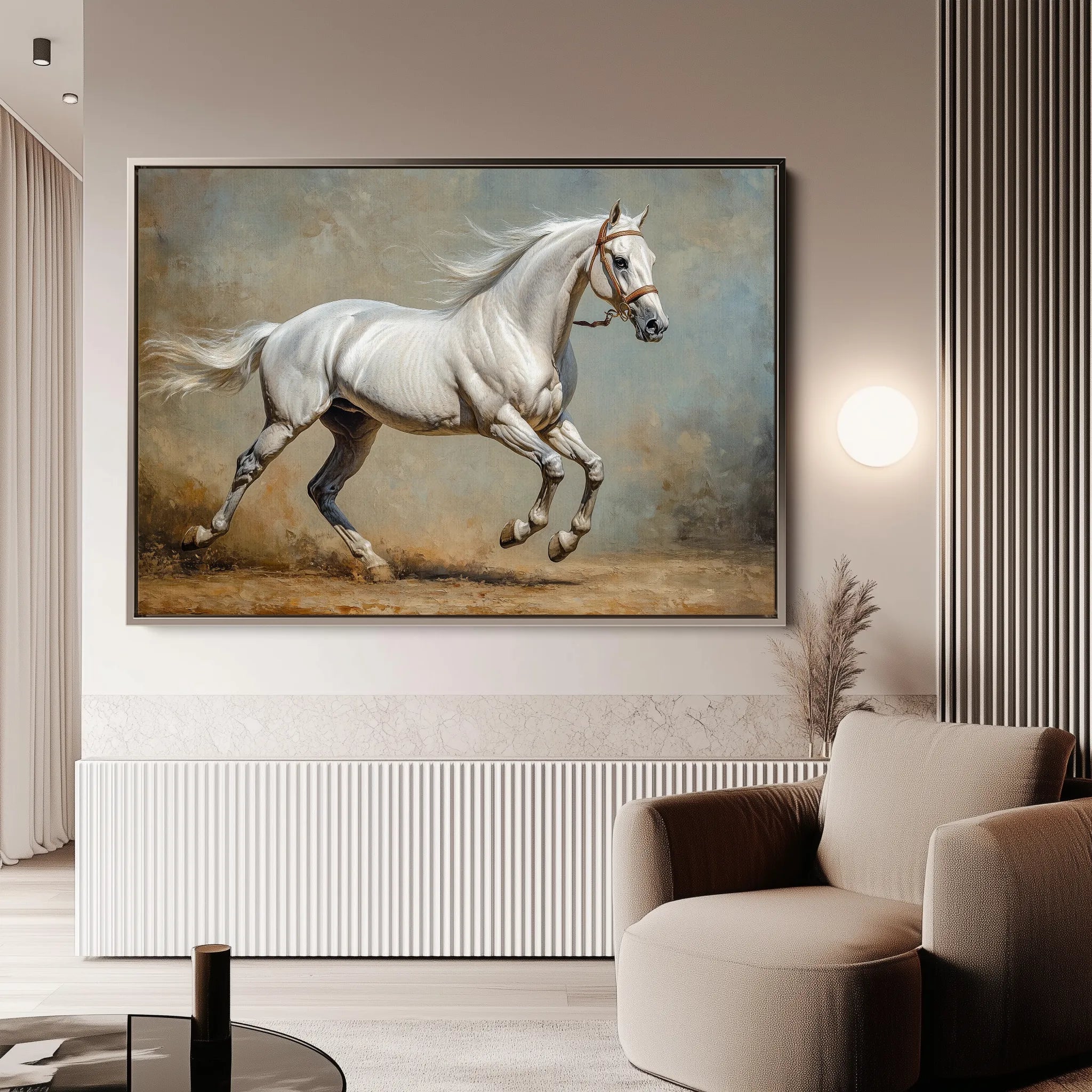 Horses 234 Canvas Art 18" x 24" / 45 x 60 cm / Black