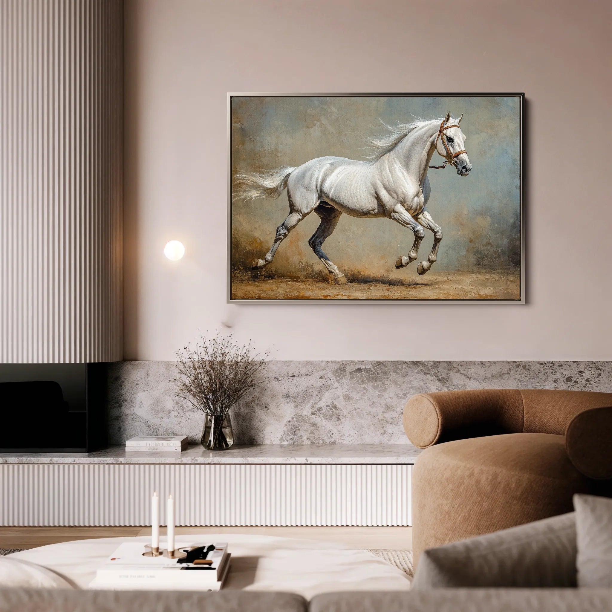 Horses 234 Canvas Art 18" x 24" / 45 x 60 cm / Black