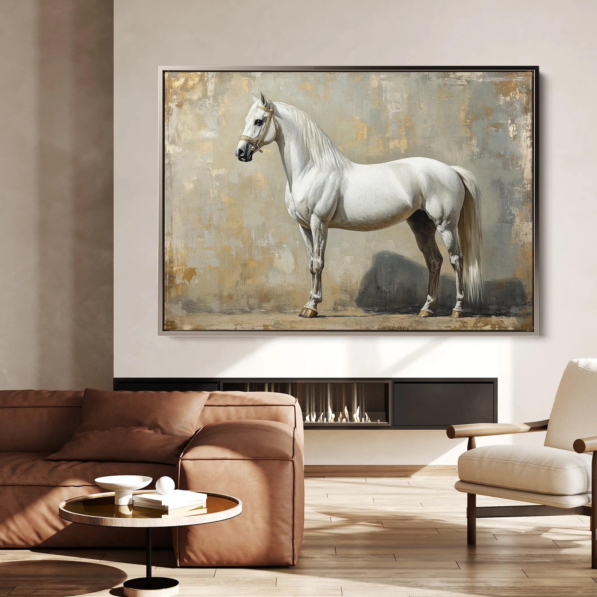 Horses 235 Canvas Art 18" x 24" / 45 x 60 cm / Black