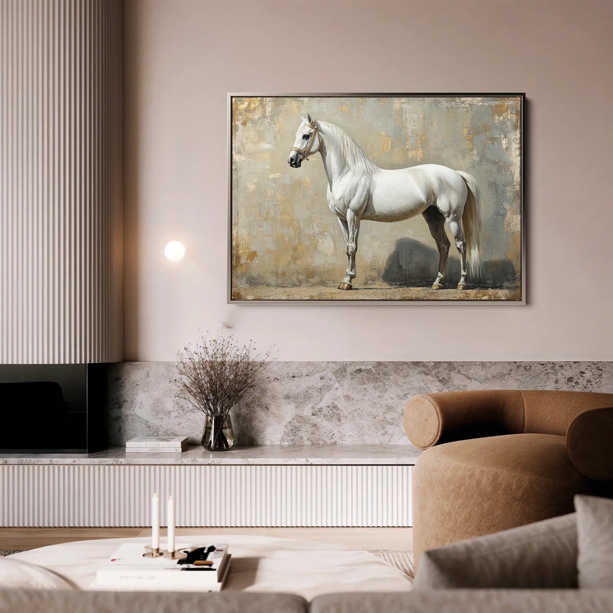 Horses 235 Canvas Art 18" x 24" / 45 x 60 cm / Black