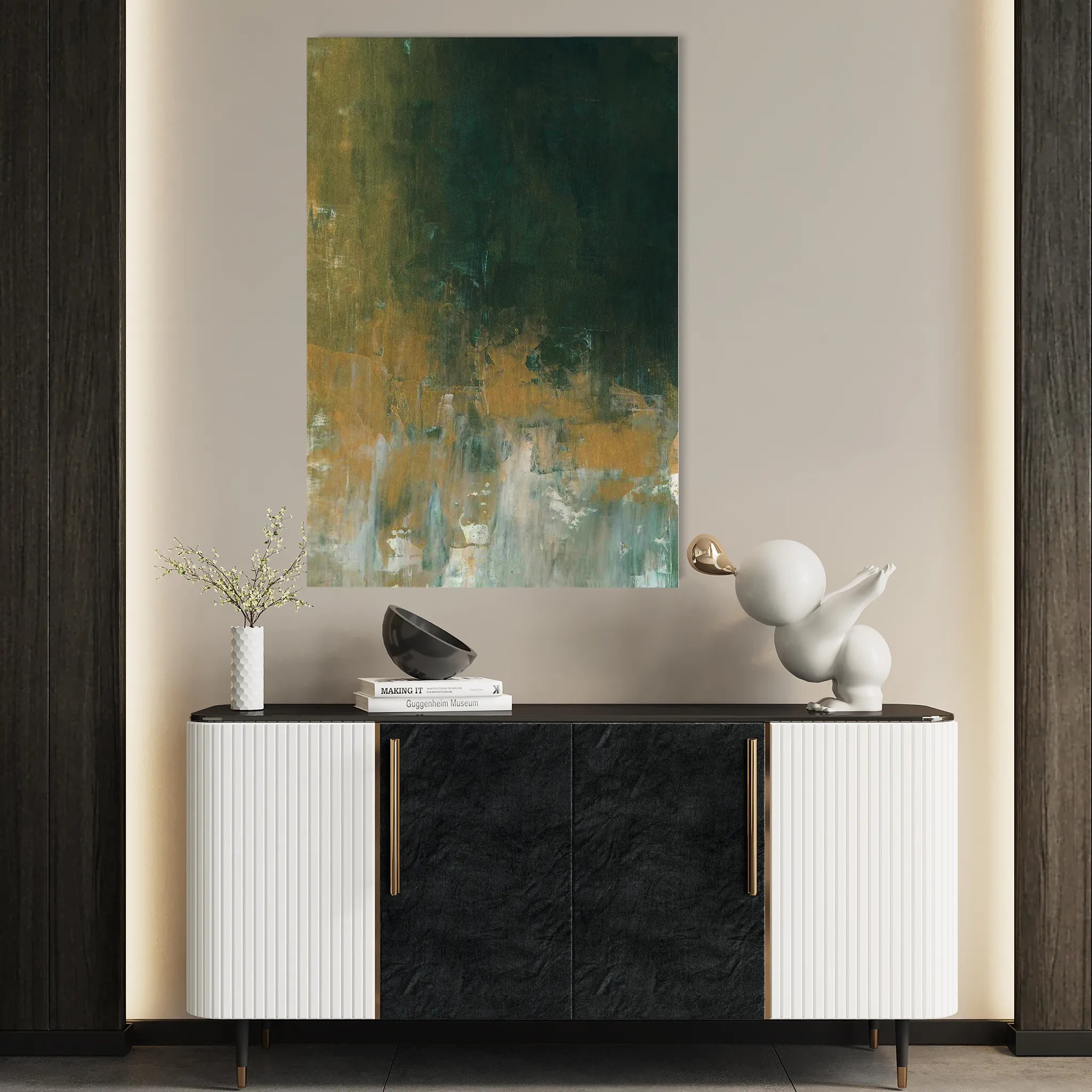 Abstract 236 Canvas Art 18" x 24" / 45 x 60 cm / Black