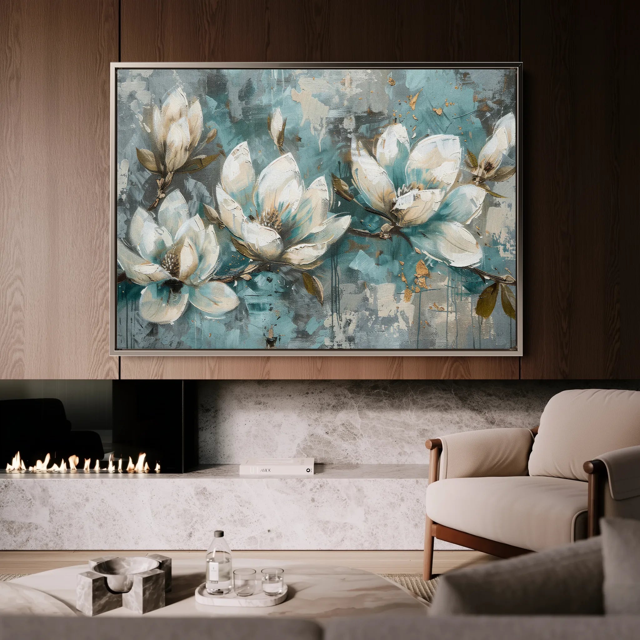 Floral 236 Canvas Art 18" x 24" / 45 x 60 cm / Black