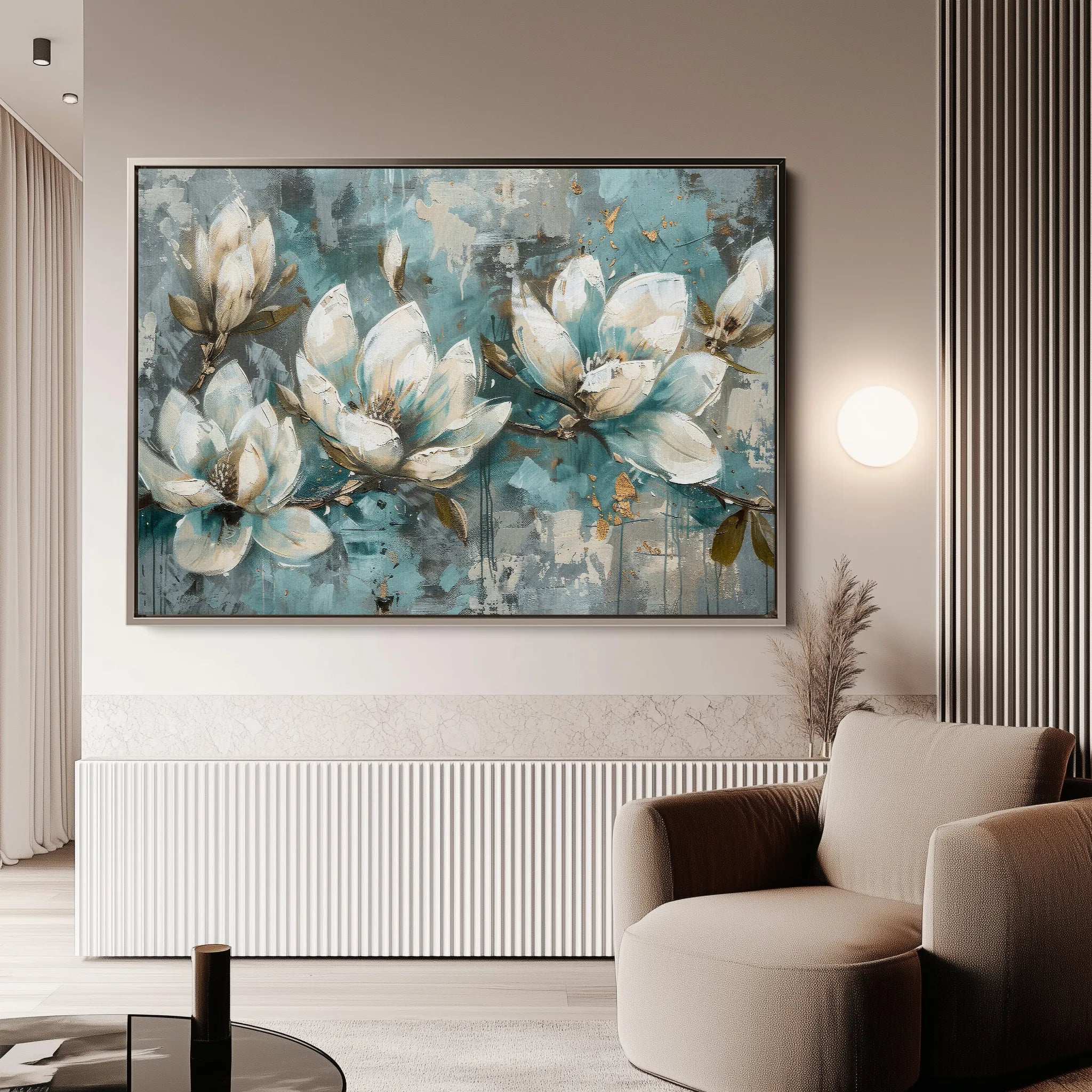 Floral 236 Canvas Art 18" x 24" / 45 x 60 cm / Black