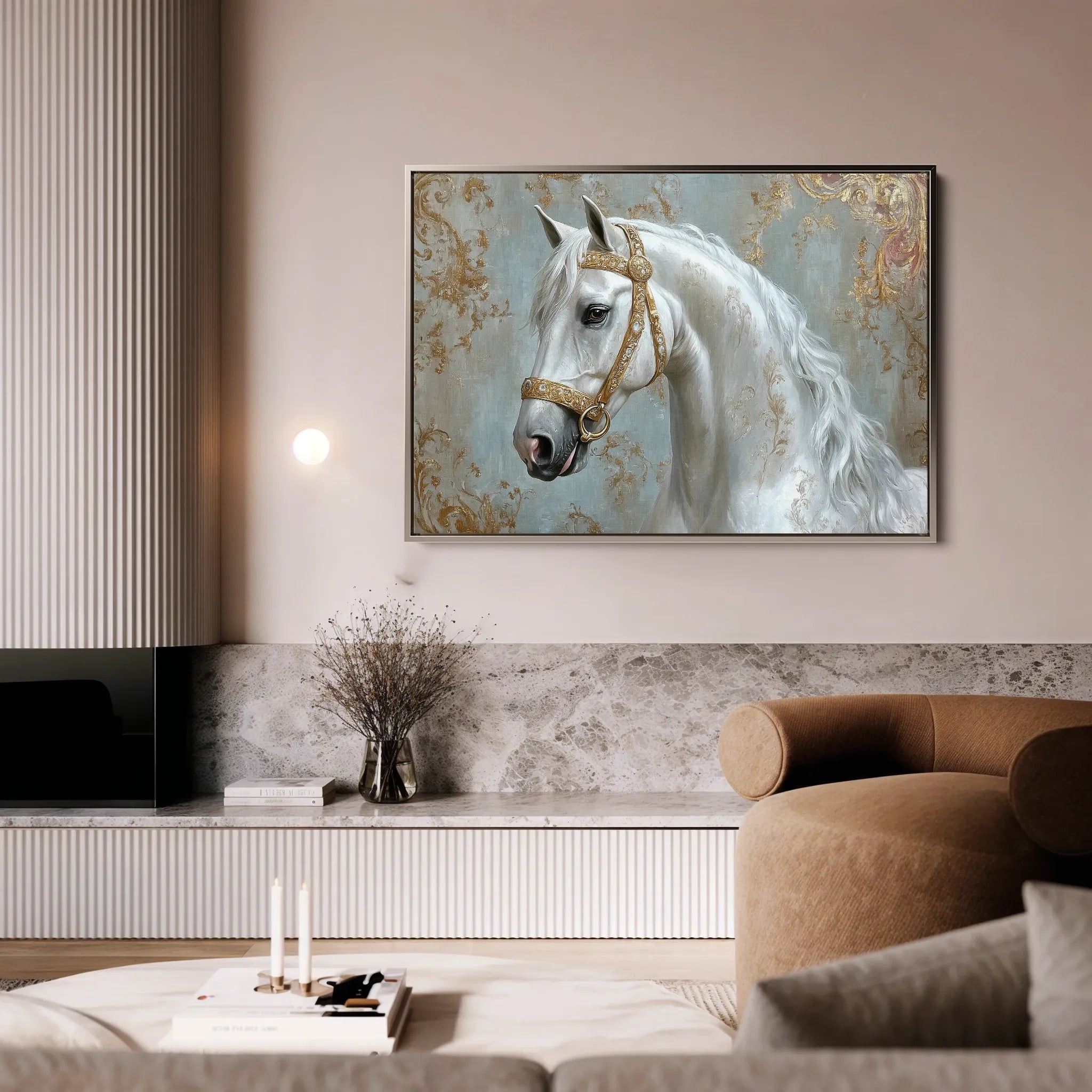 Horses 236 Canvas Art 18" x 24" / 45 x 60 cm / Black