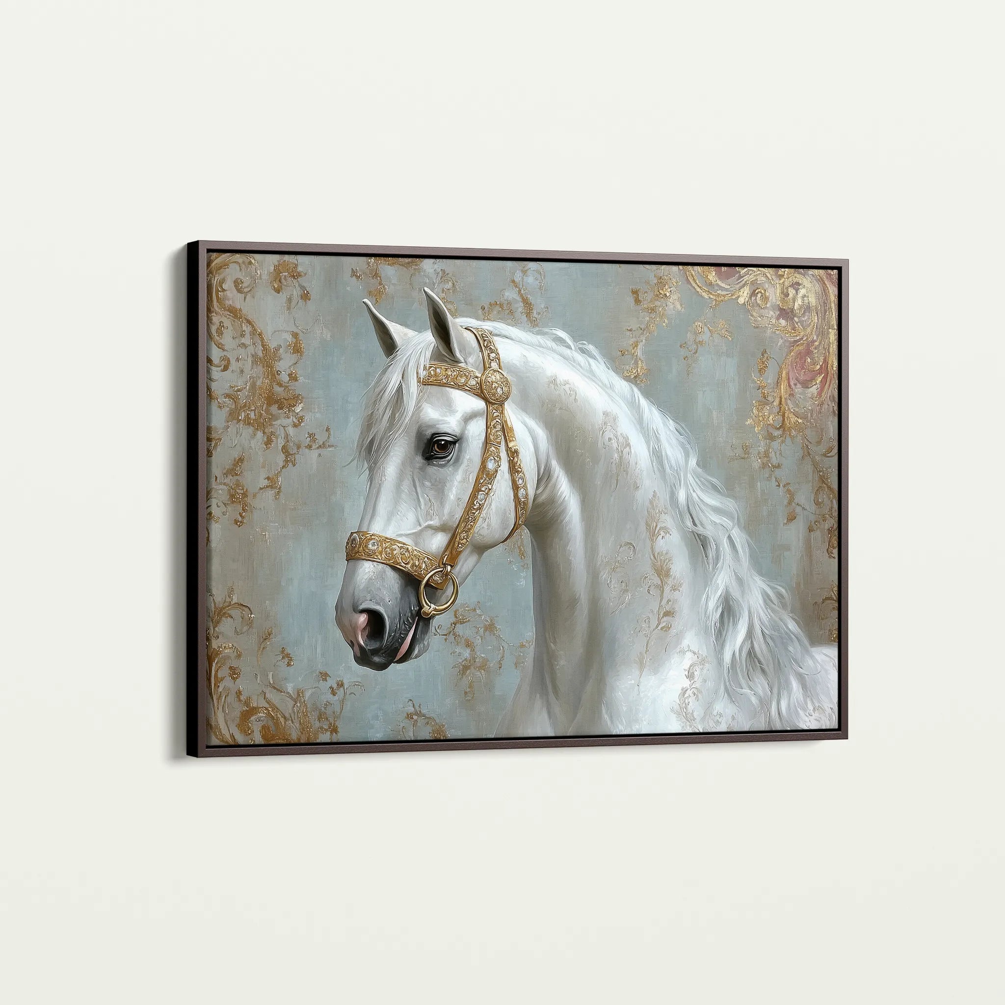 Horses 236 Canvas Art 18" x 24" / 45 x 60 cm / Black