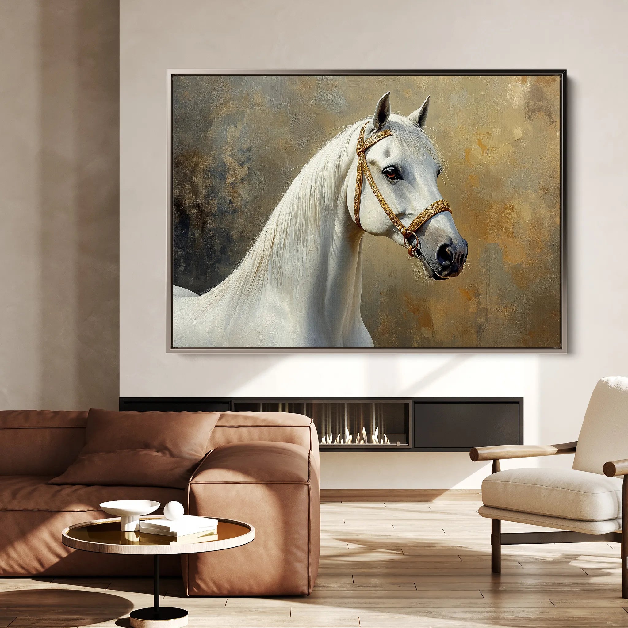 Horses 237 Canvas Art 18" x 24" / 45 x 60 cm / Black