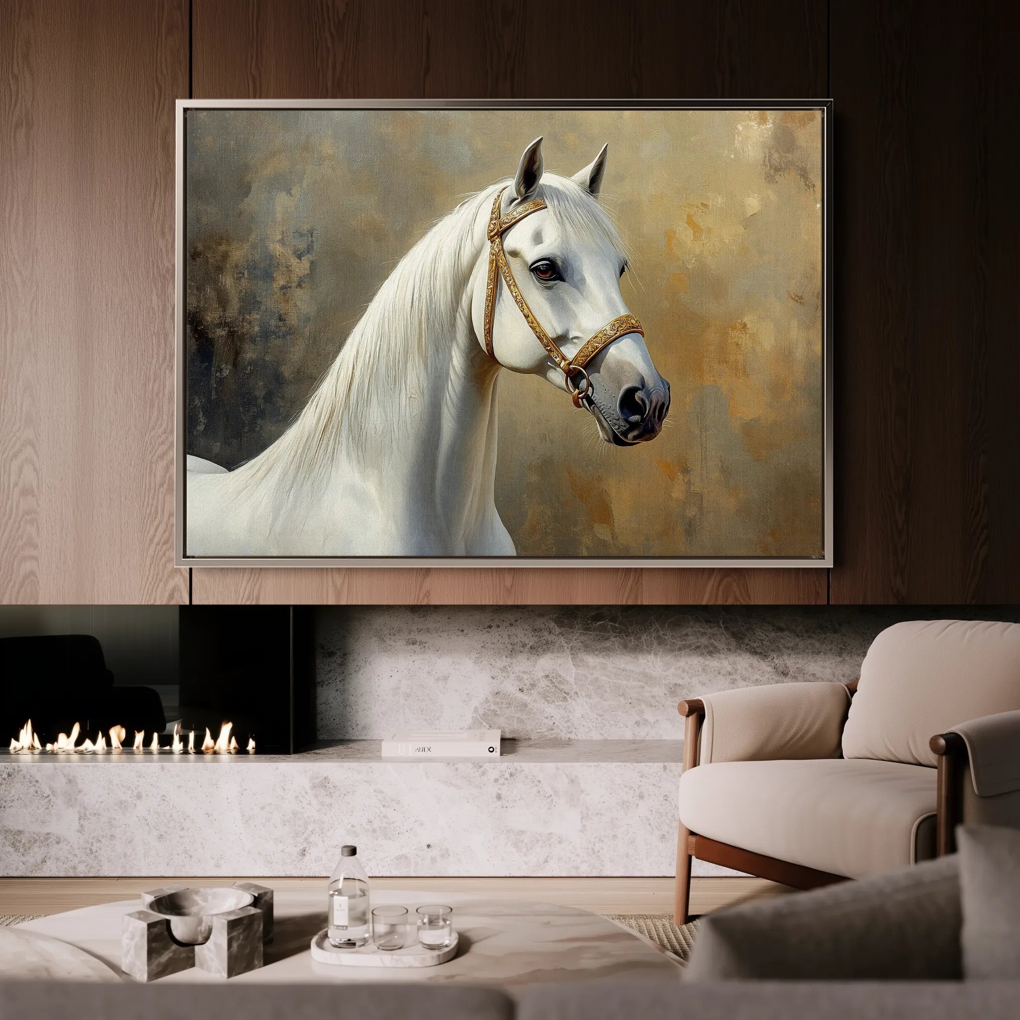 Horses 237 Canvas Art 18" x 24" / 45 x 60 cm / Black