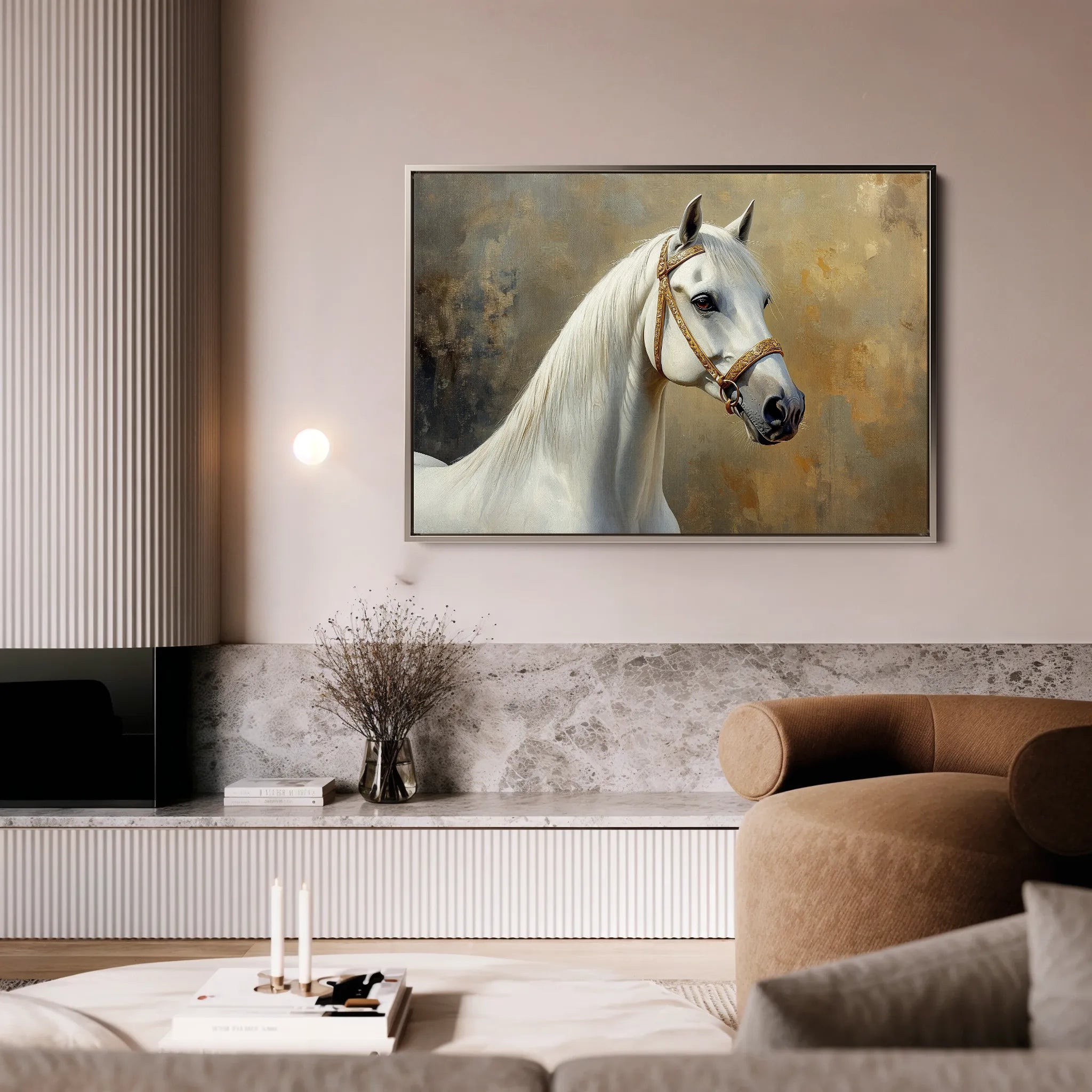 Horses 237 Canvas Art 18" x 24" / 45 x 60 cm / Black