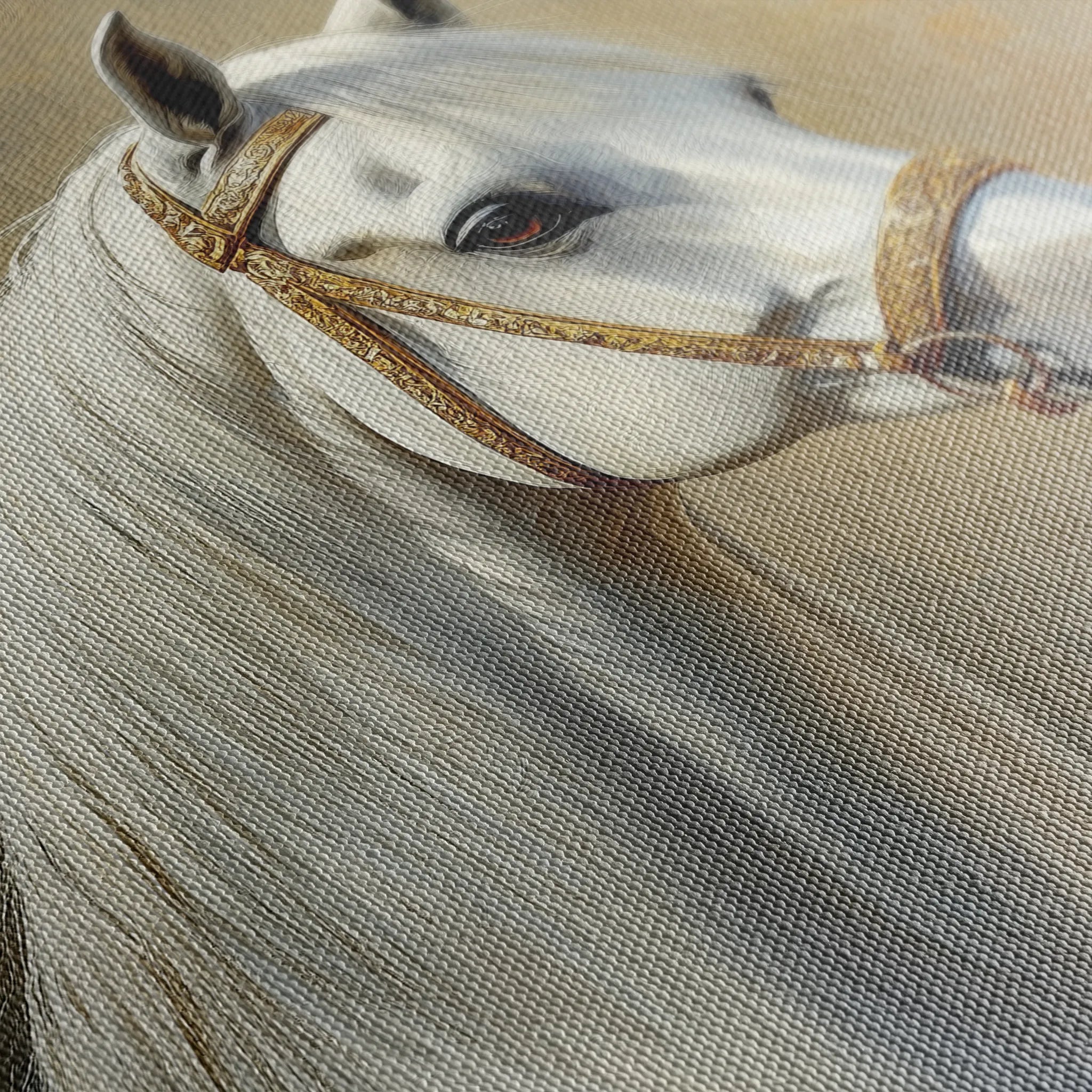 Horses 237 Canvas Art 18" x 24" / 45 x 60 cm / Black