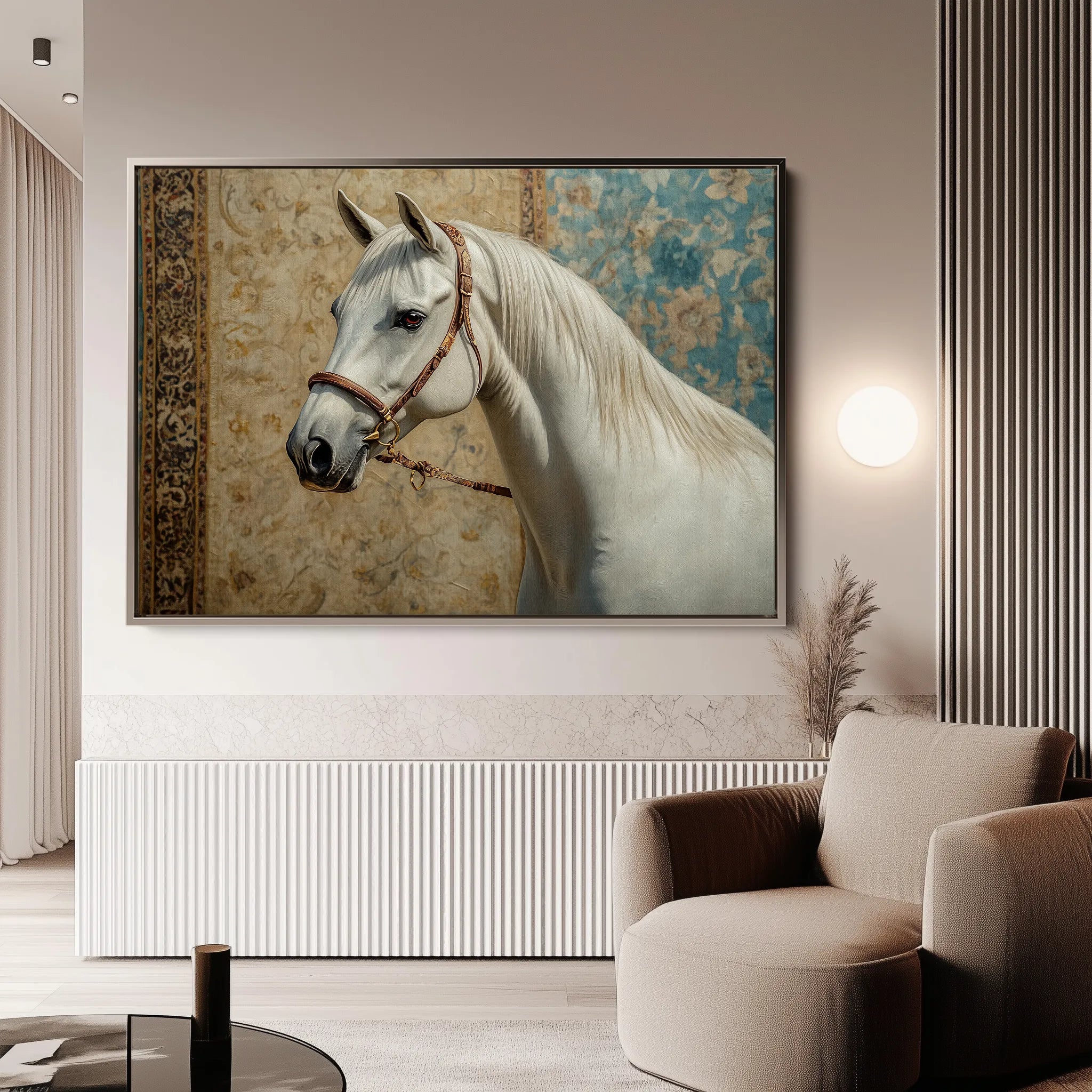 Horses 238 Canvas Art 18" x 24" / 45 x 60 cm / Black