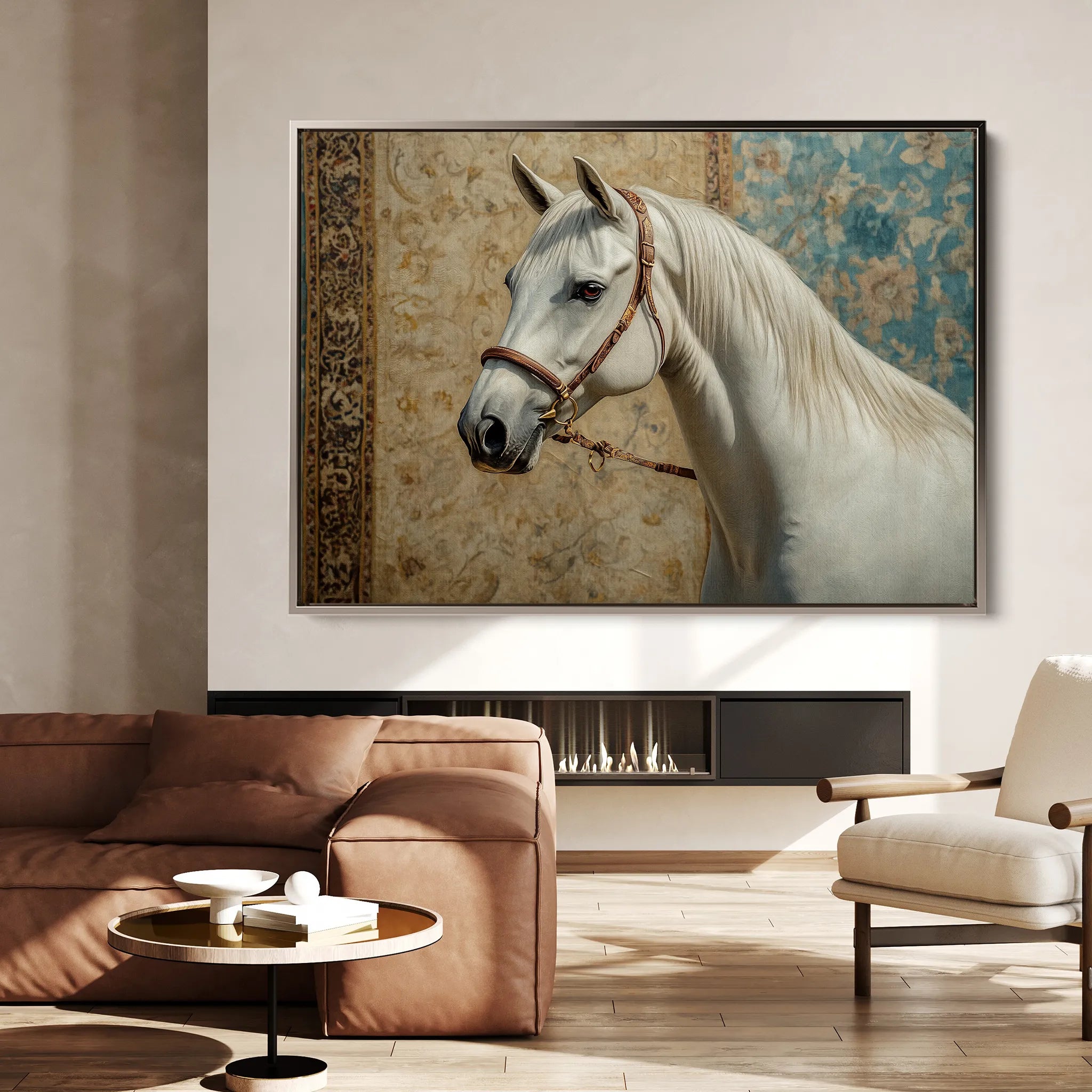 Horses 238 Canvas Art 18" x 24" / 45 x 60 cm / Black