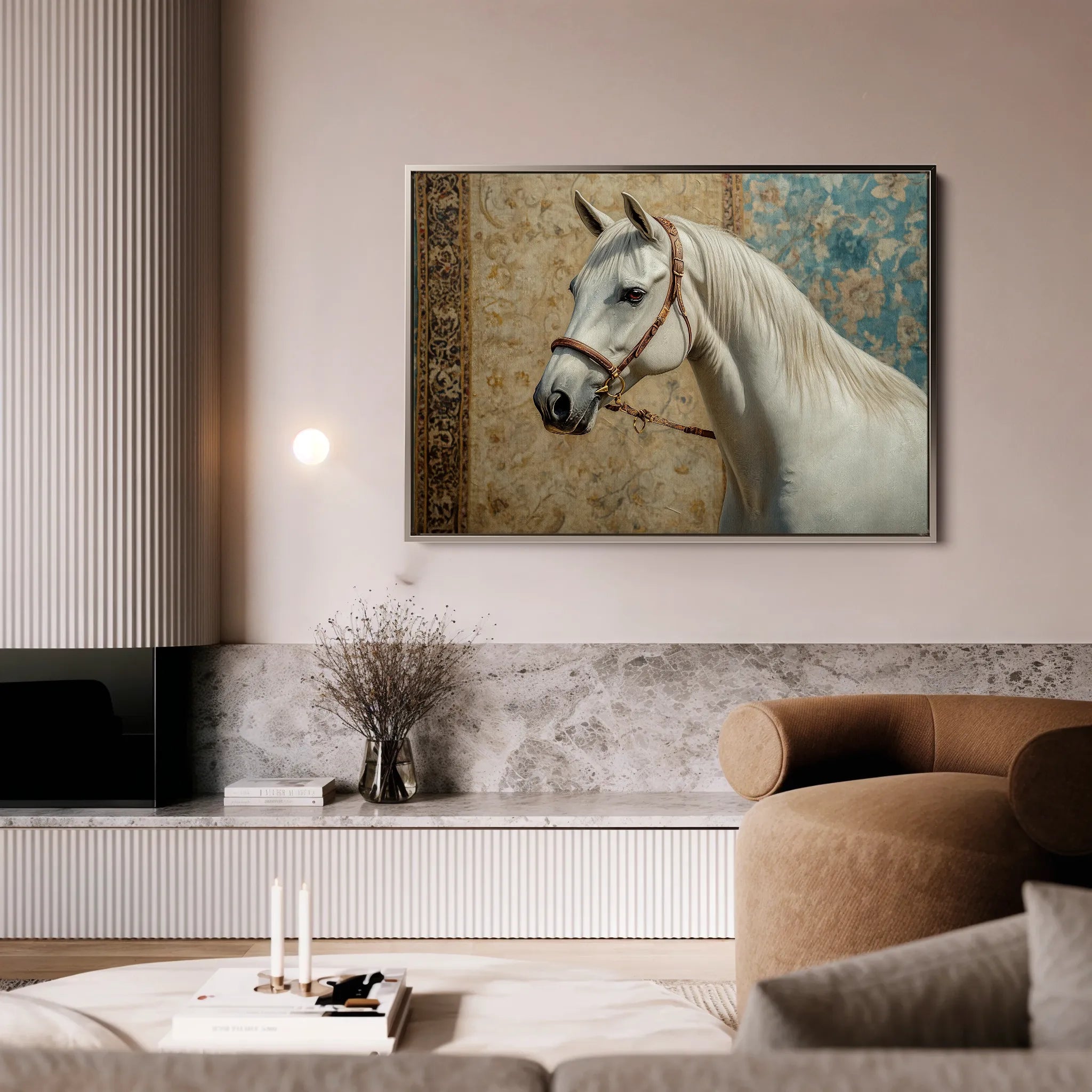 Horses 238 Canvas Art 18" x 24" / 45 x 60 cm / Black