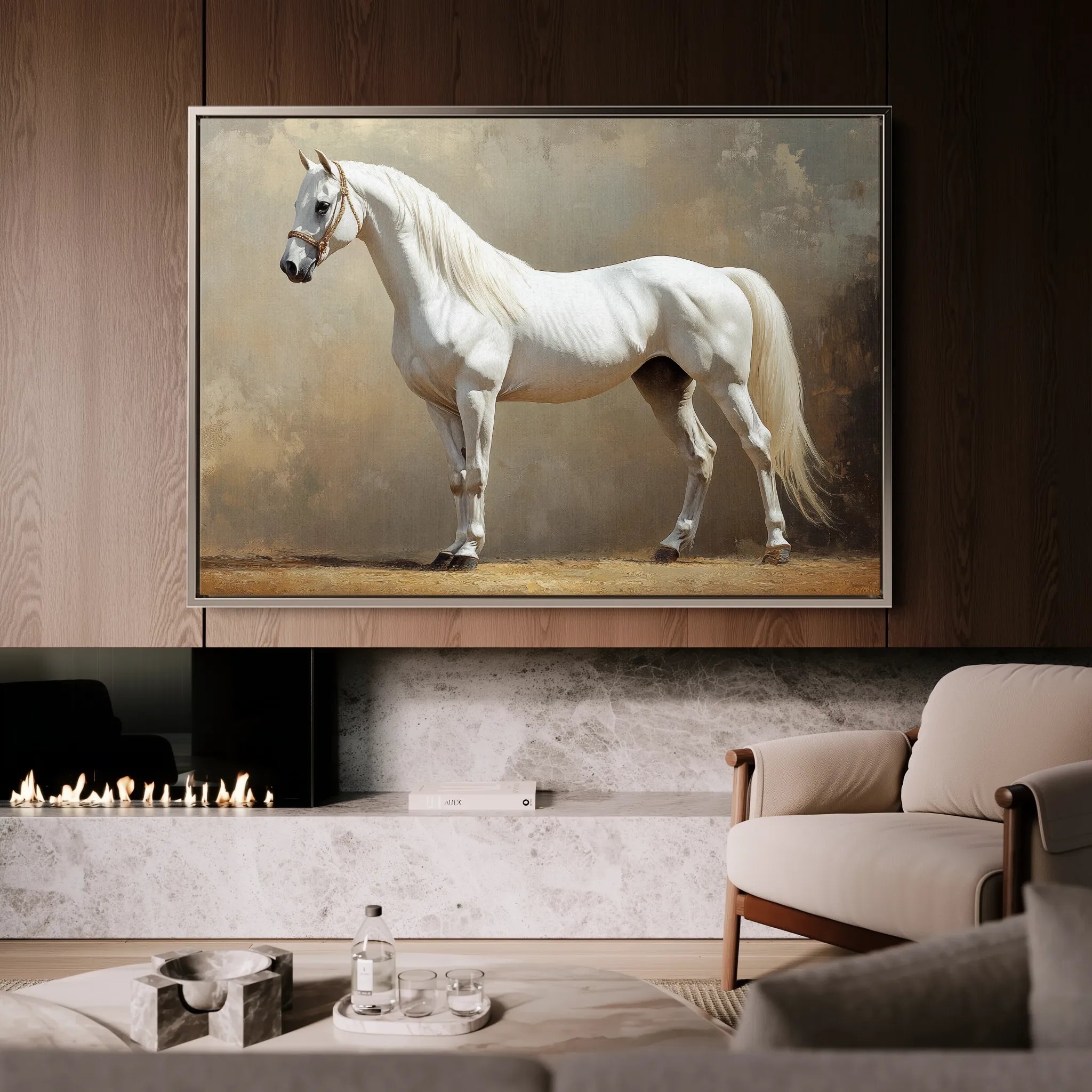 Horses 239 Canvas Art 18" x 24" / 45 x 60 cm / Black