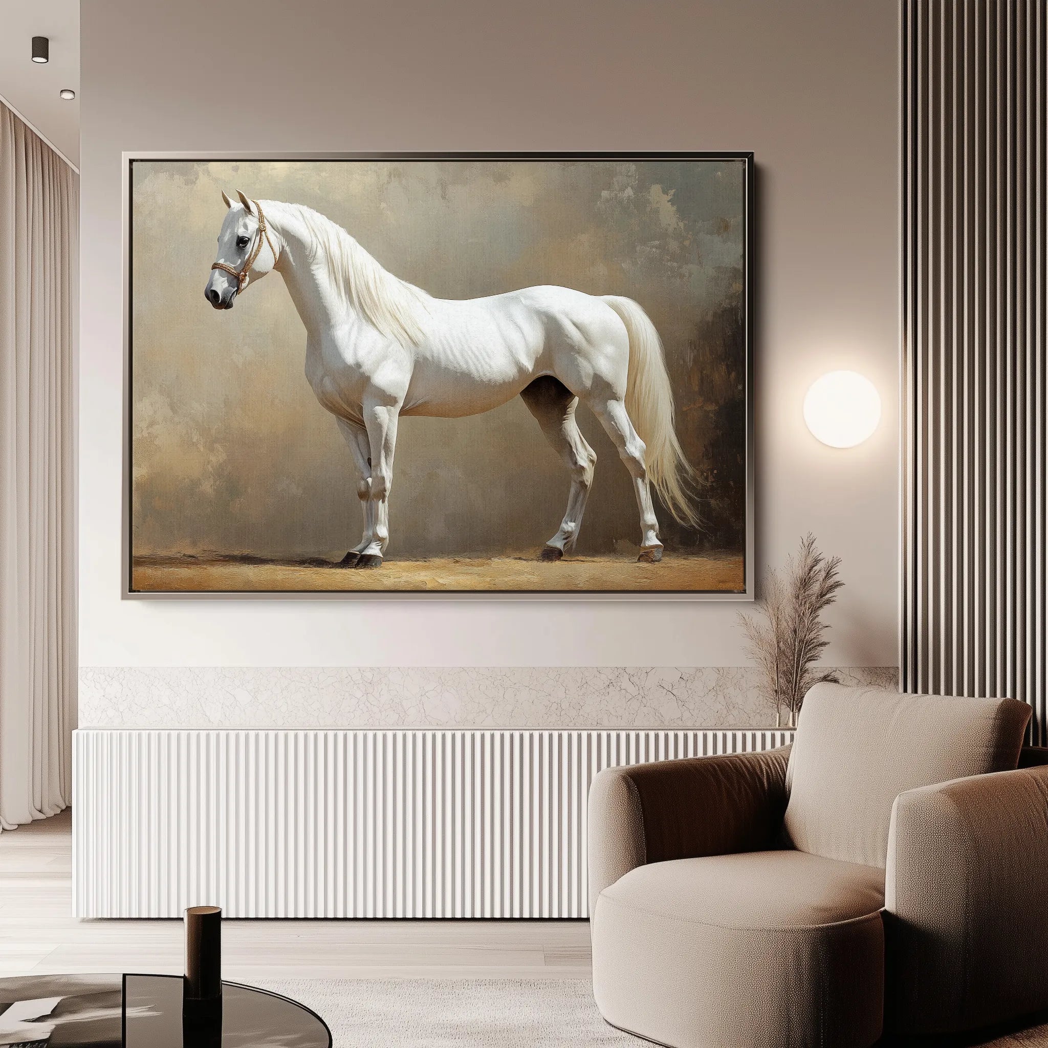 Horses 239 Canvas Art 18" x 24" / 45 x 60 cm / Black