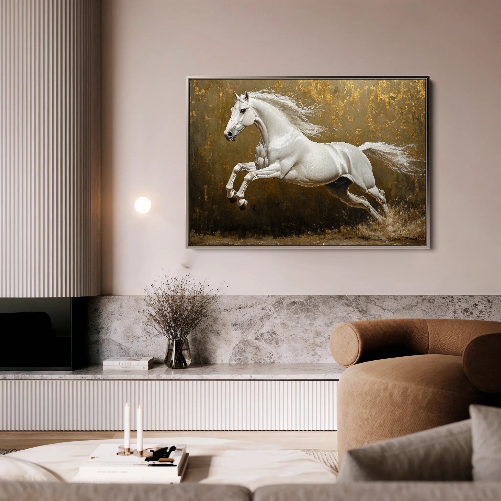 Horses 240 Canvas Art 18" x 24" / 45 x 60 cm / Black