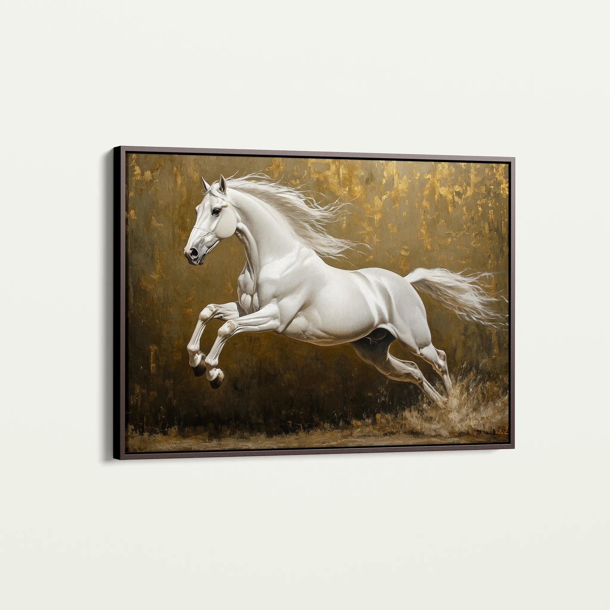Horses 240 Canvas Art 18" x 24" / 45 x 60 cm / Black