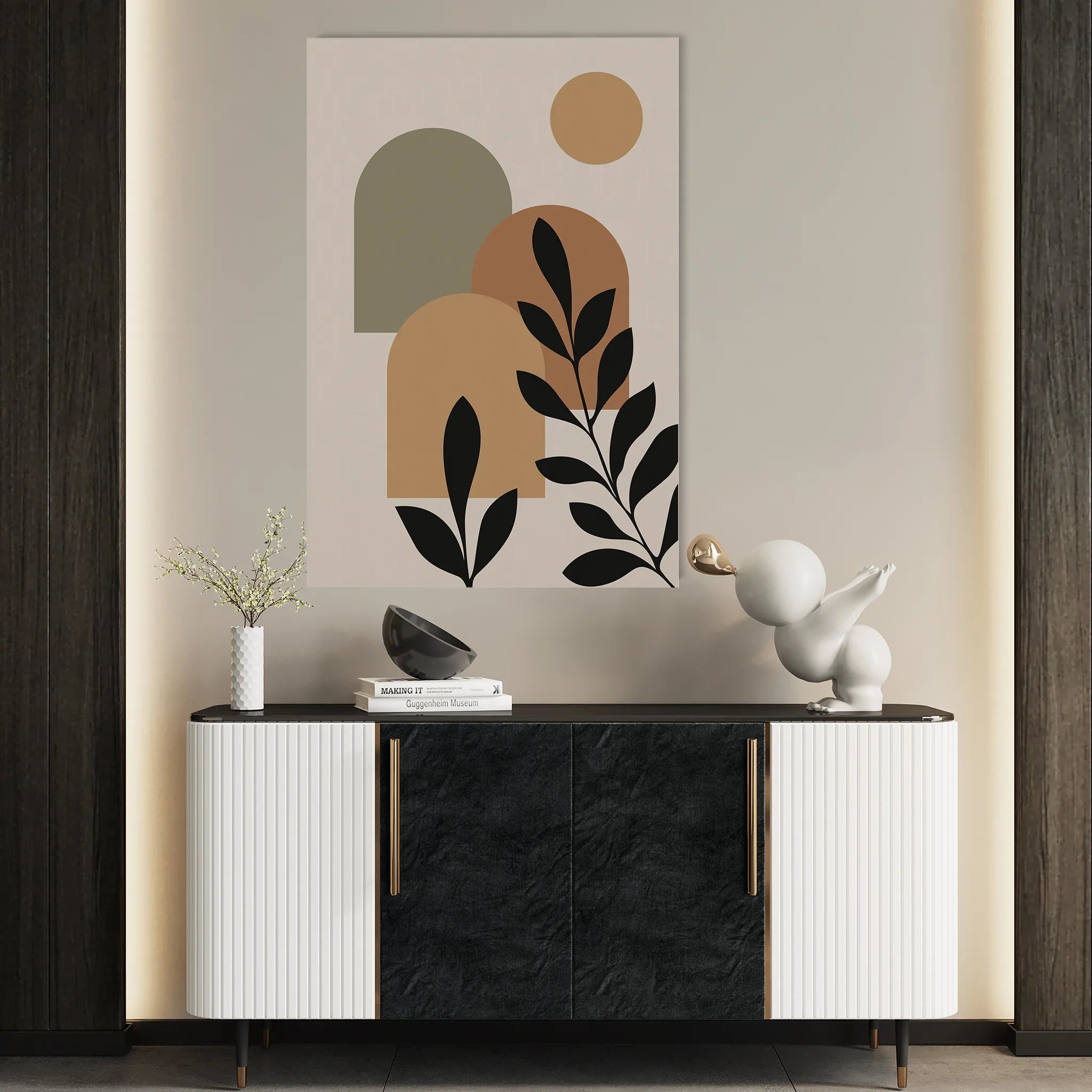 Boho 242 Canvas Art 18" x 24" / 45 x 60 cm / Black